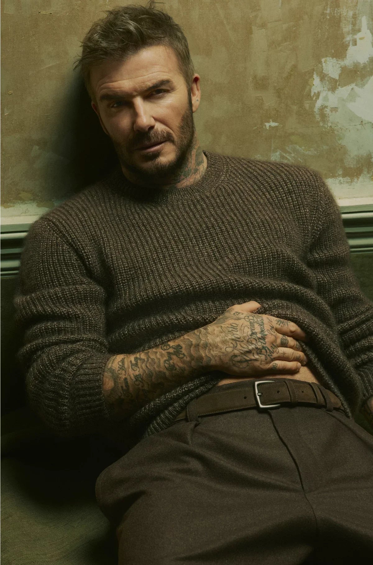 KNITTED SWEATER WITH MOULINE RIB