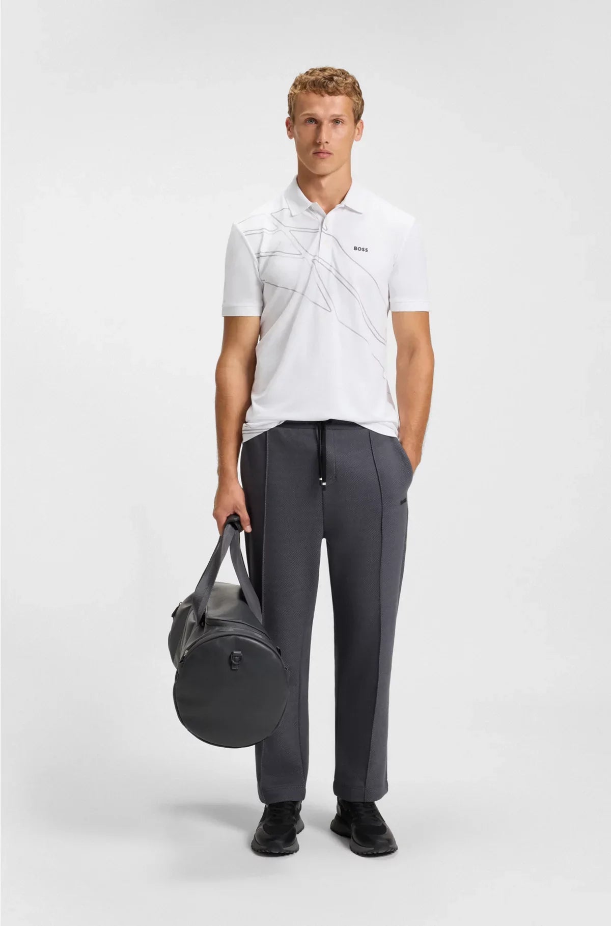 POLO PADDY IN MISTO COTONE CON GRAFICA