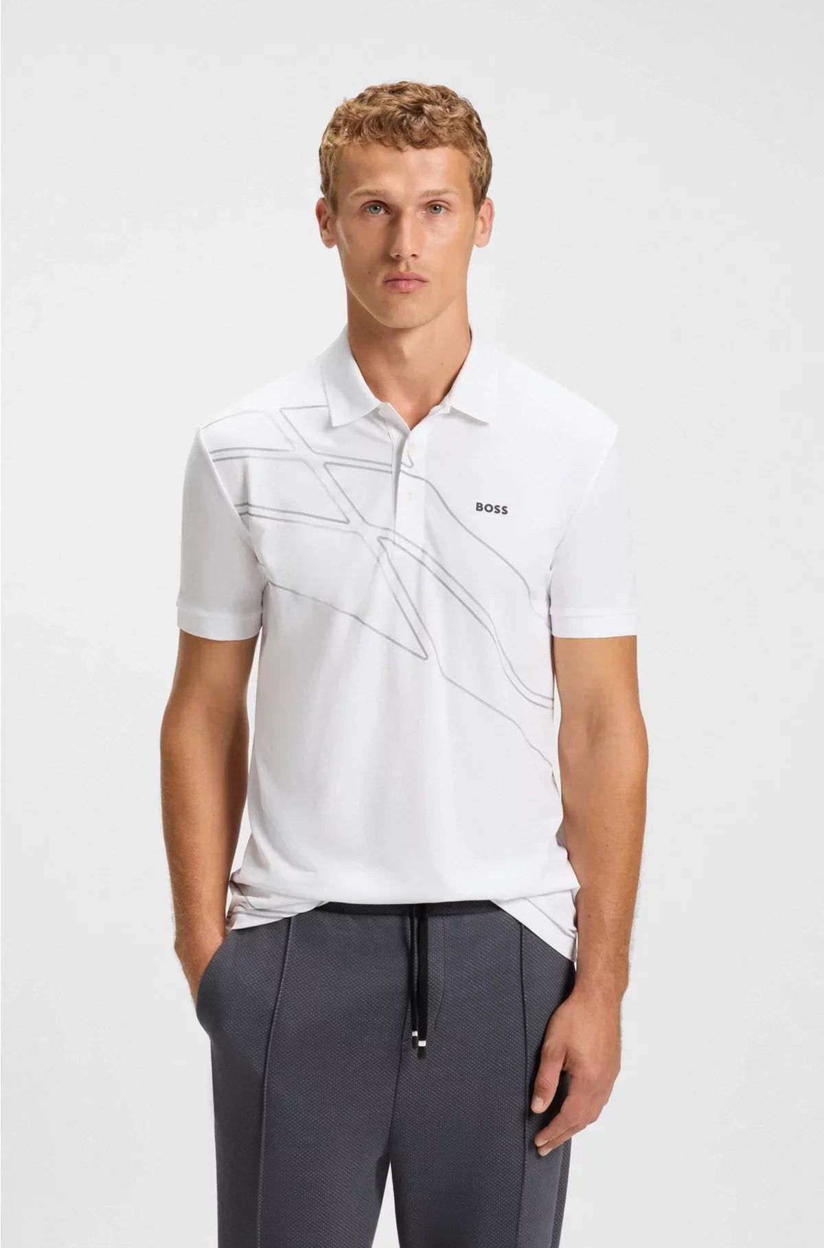 POLO PADDY IN MISTO COTONE CON GRAFICA