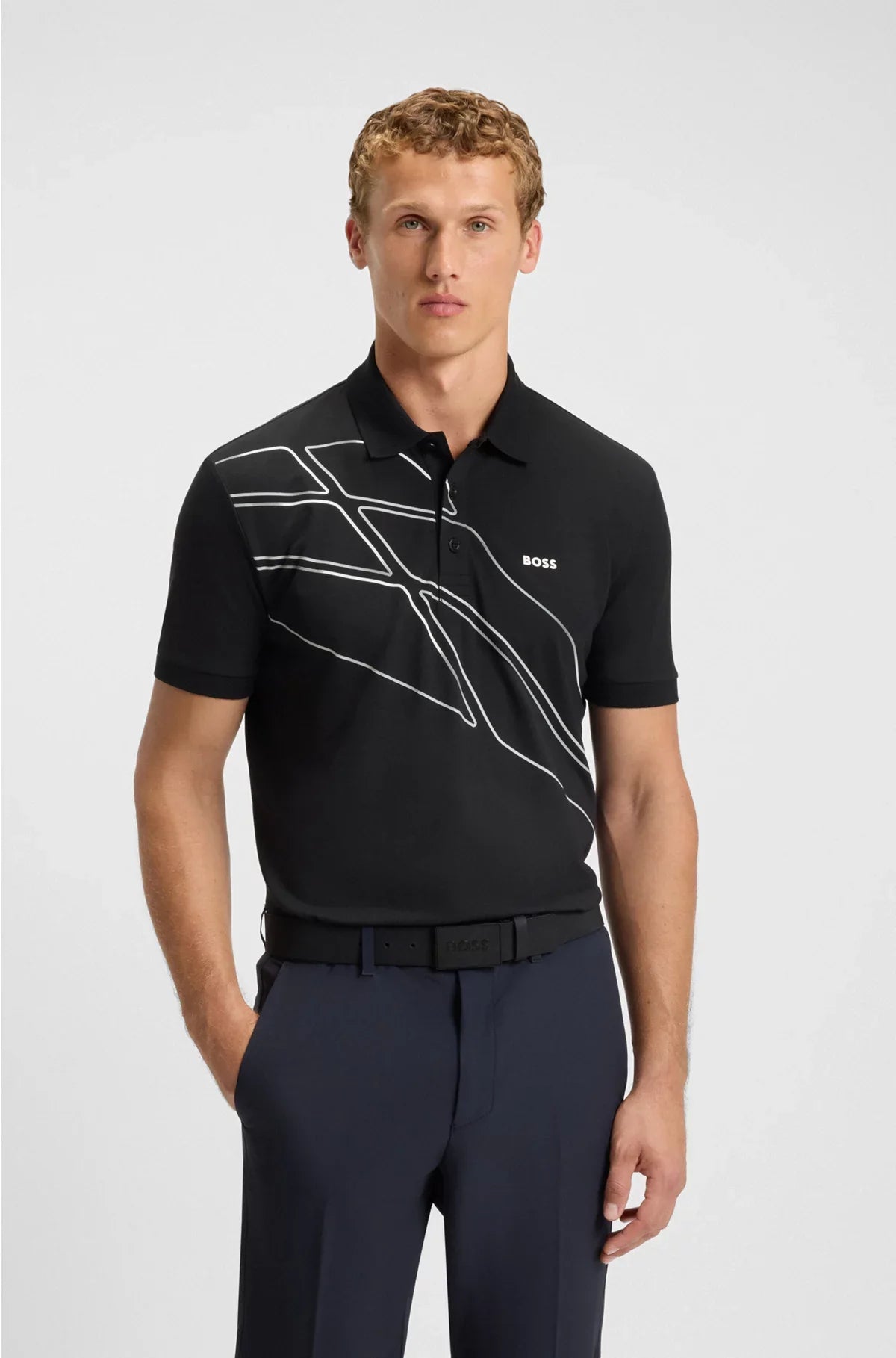 POLO PADDY IN MISTO COTONE CON GRAFICA