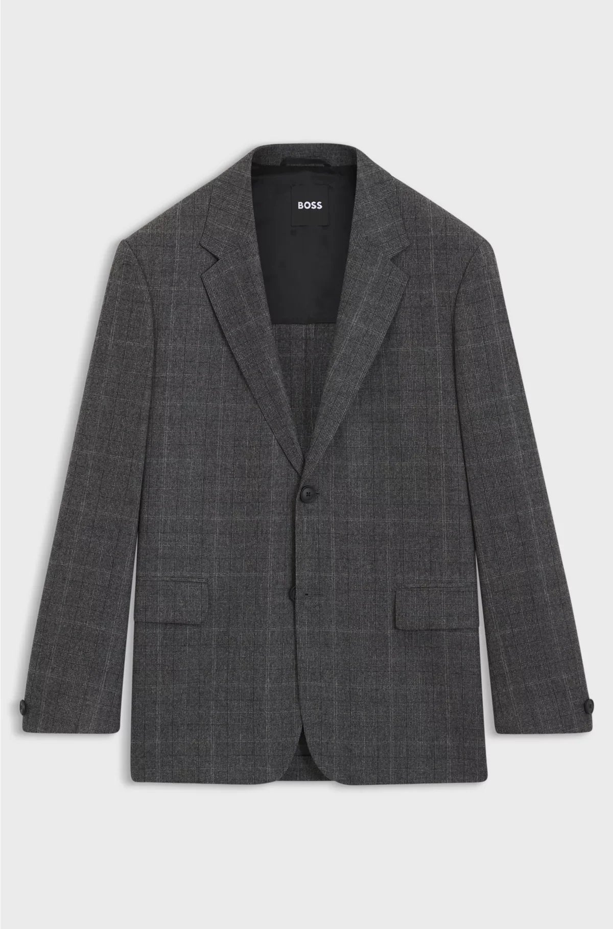 RELAXED-FIT SUIT JACKET IN CHECKED STRETCH WOOL