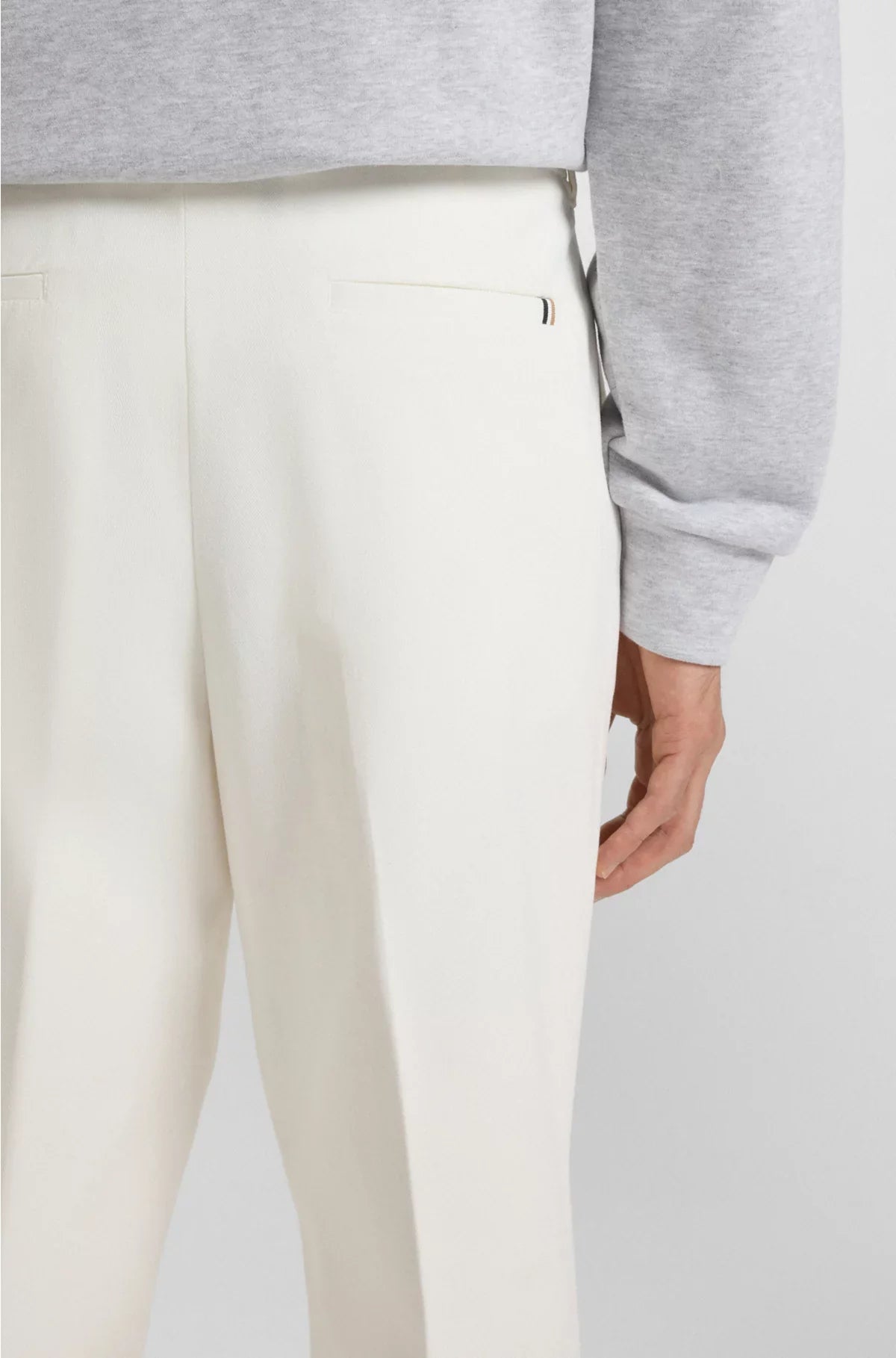 PANTALONI AFFUSOLATI IN COTONE ELASTICIZZATO MERCERIZZATO