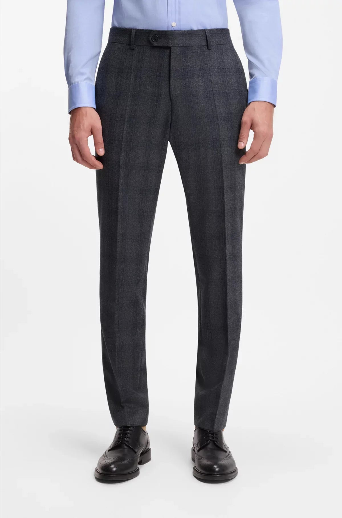SLIM-FIT TROUSERS IN CHECKED VIRGIN WOOL