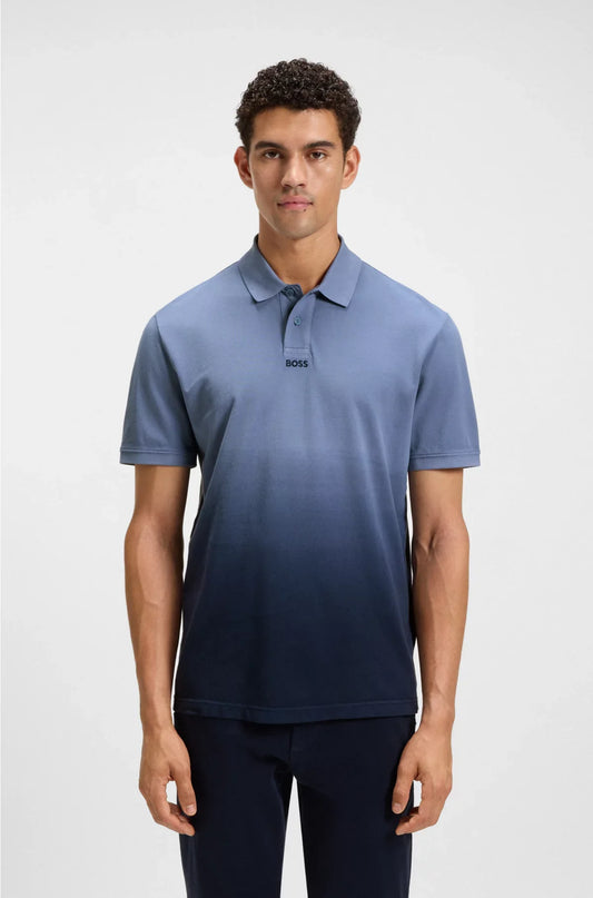 COTTON-PIQUE POLO SHIRT WITH DEGRADE EFFECT