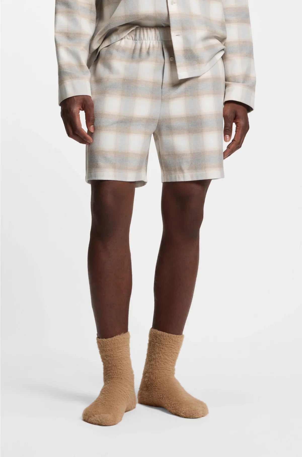 VICHY-CHECK PYJAMA SHORTS IN COTTON FLANNEL