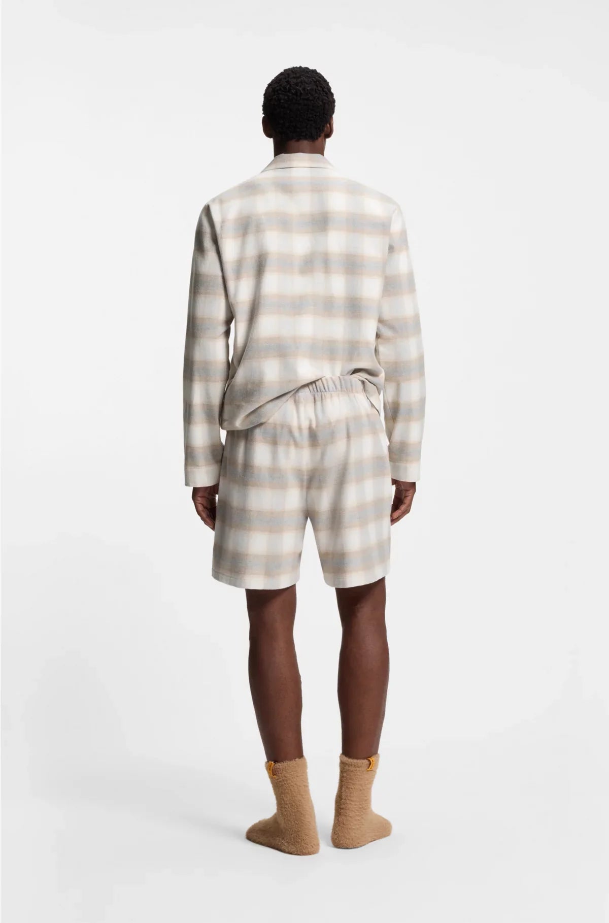 VICHY-CHECK PYJAMA SHORTS IN COTTON FLANNEL