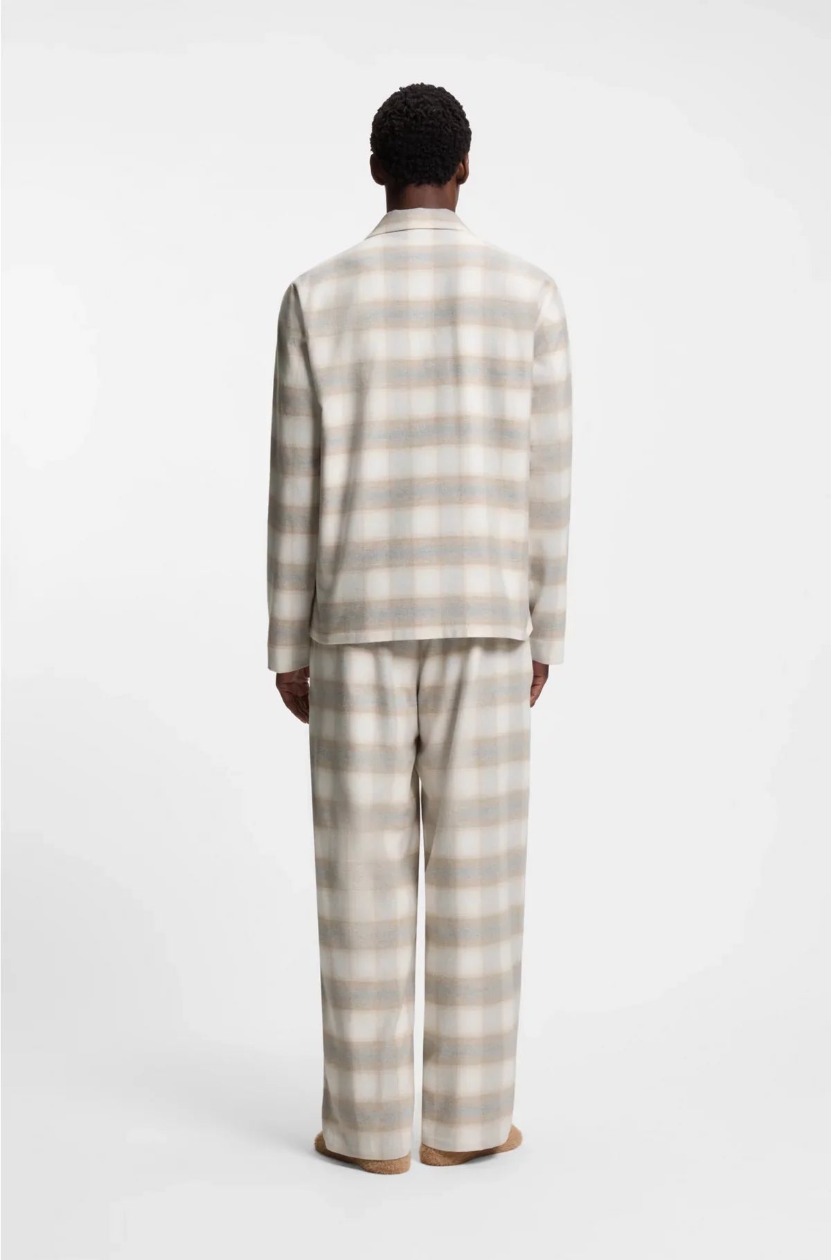 COTTON-FLANNEL PYJAMA SET WITH VICHY CHECK