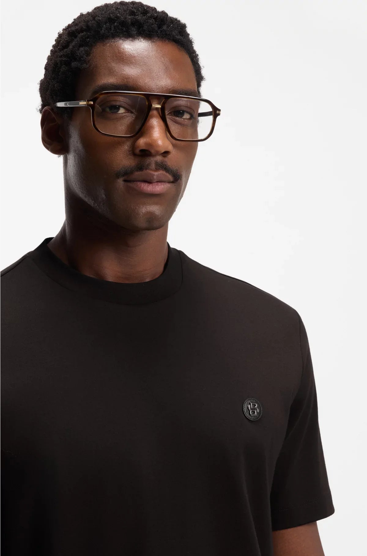 MERCERISED-COTTON T-SHIRT WITH DOUBLE B MONOGRAM