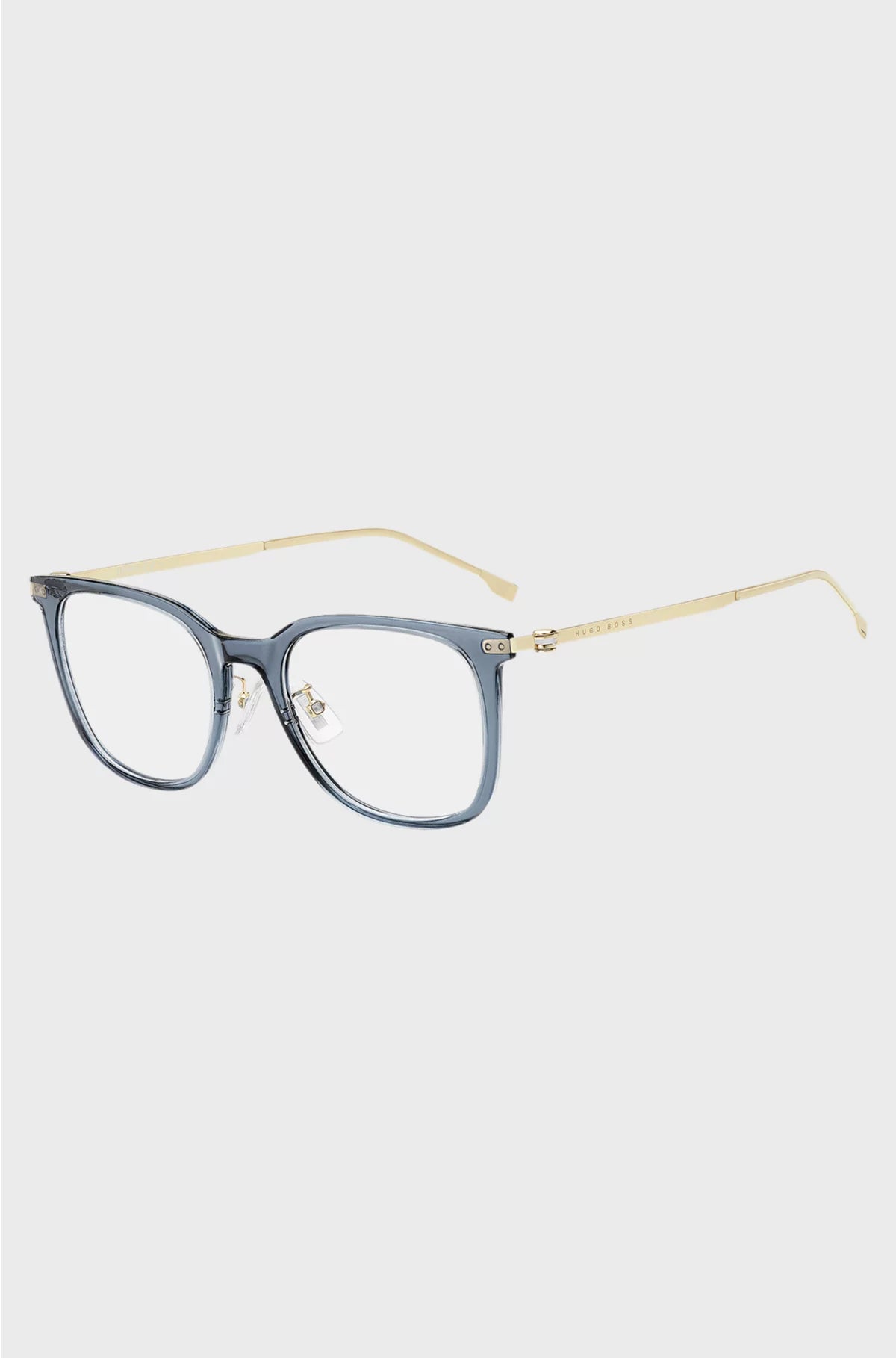 BLUE-ACETATE OPTICAL FRAMES WITH GOLD-TONE TEMPLES