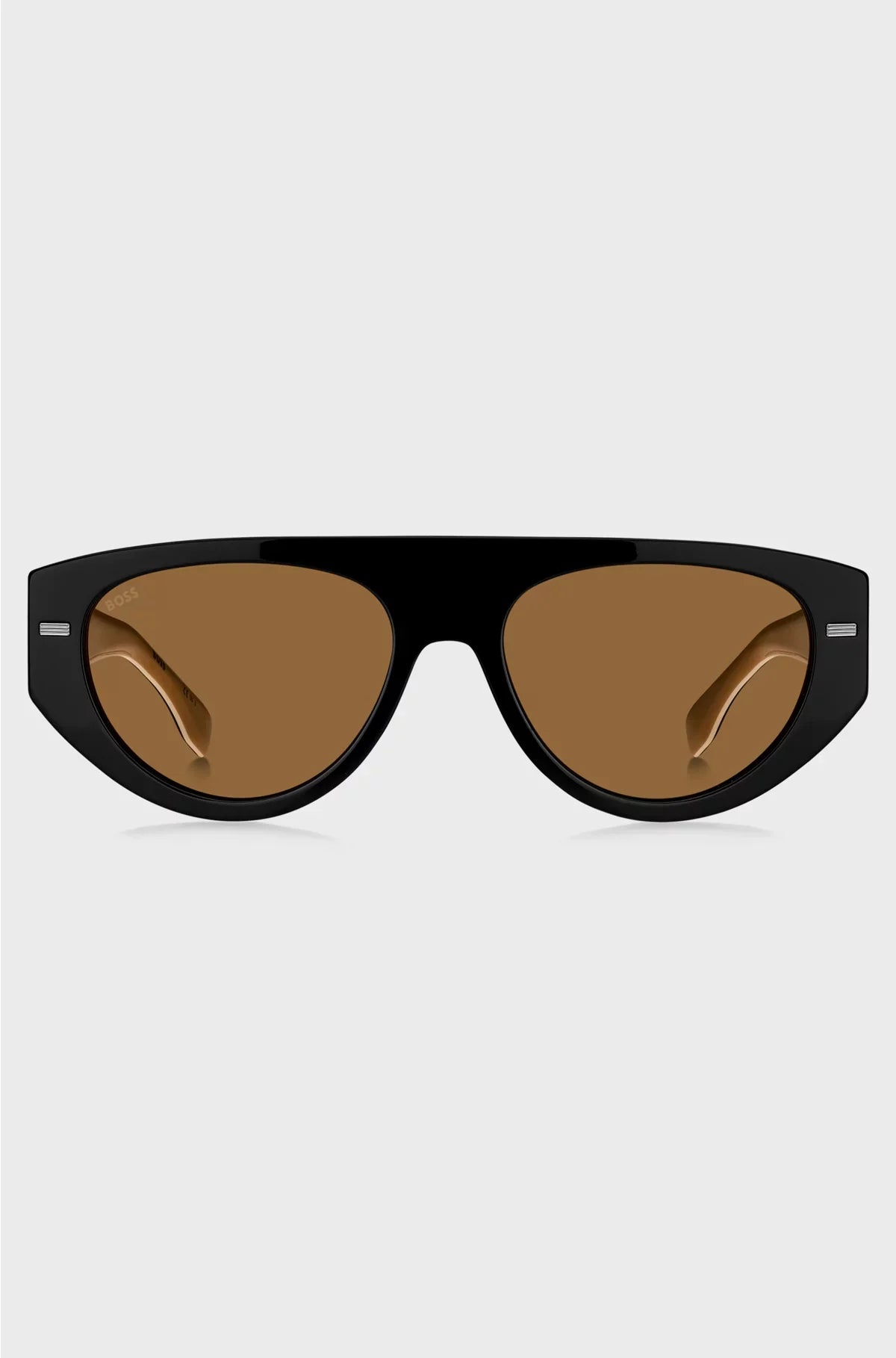 BLACK BIO-ACETATE SUNGLASSES WITH LASERED-LOGO TEMPLES