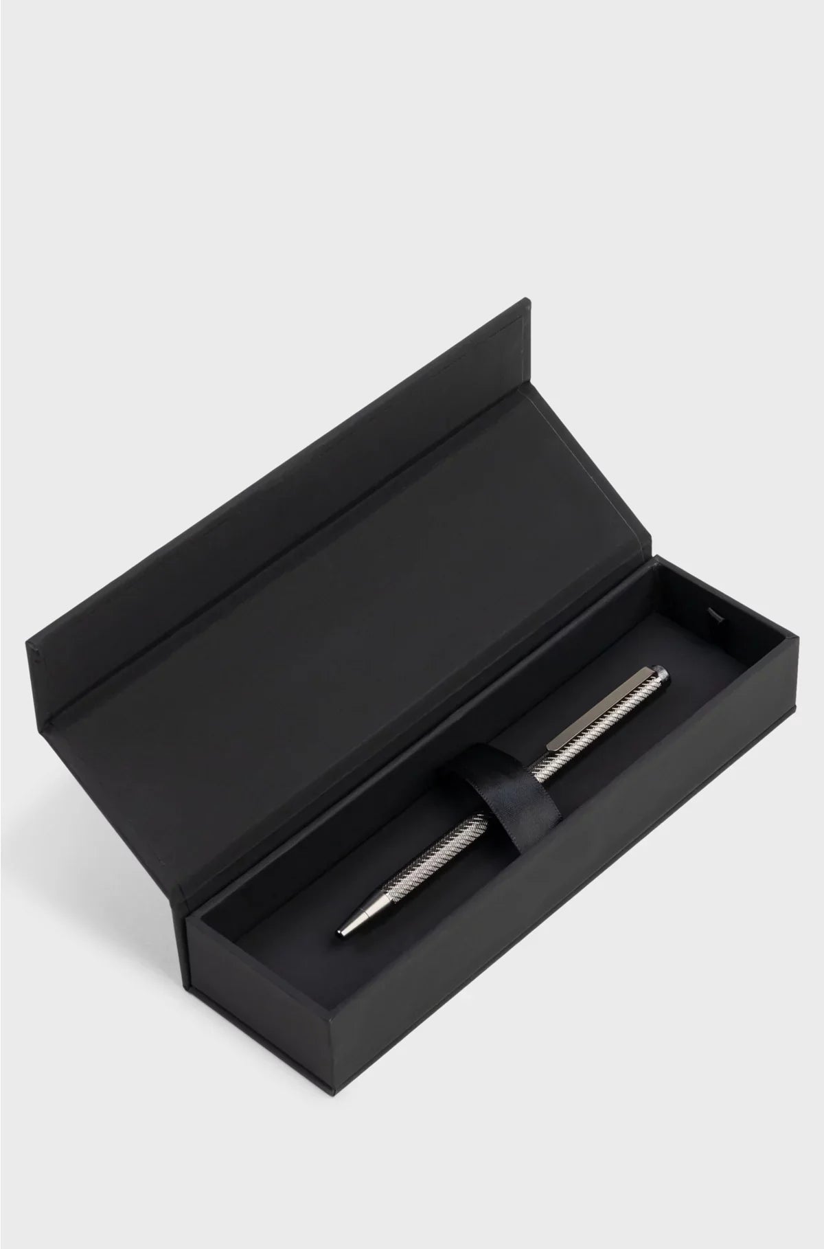 GUNMETAL BALLPOINT PEN WITH ENGRAVED PATTERN