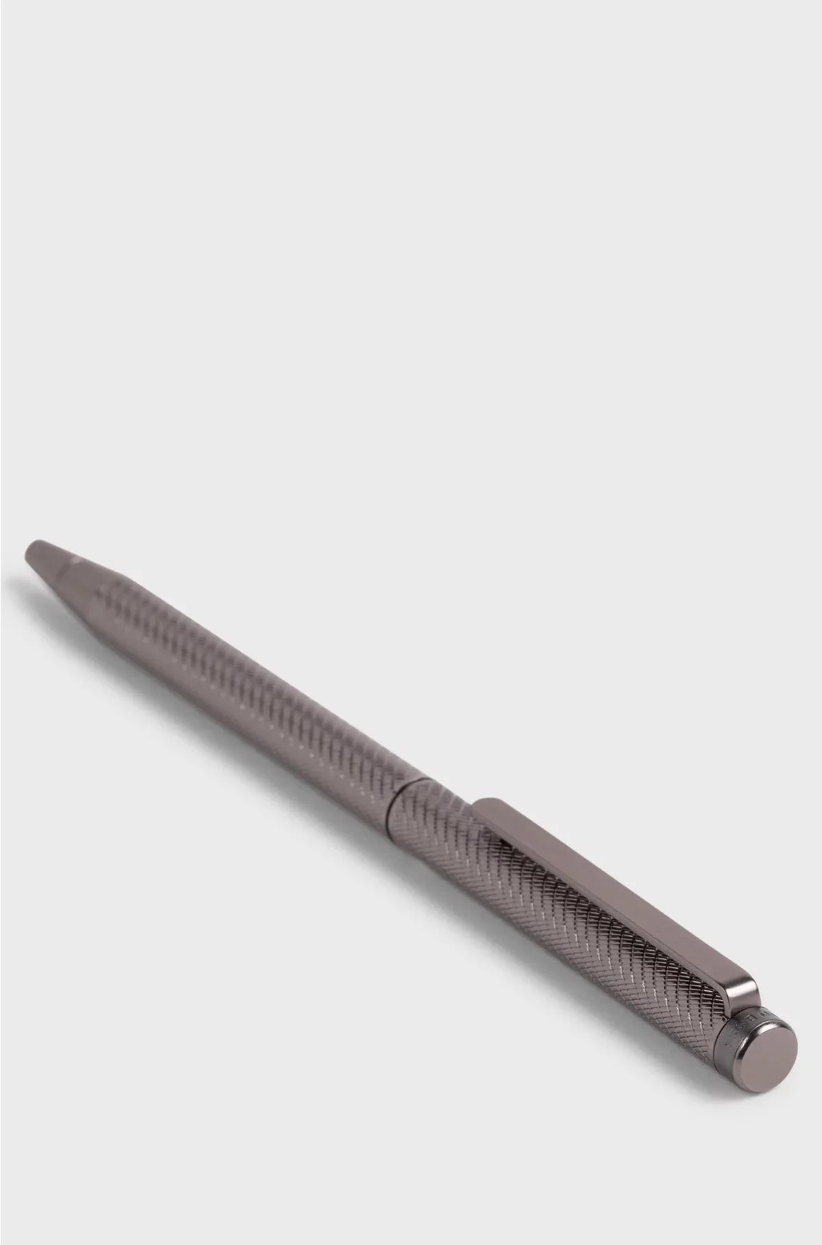 GUNMETAL BALLPOINT PEN WITH ENGRAVED PATTERN
