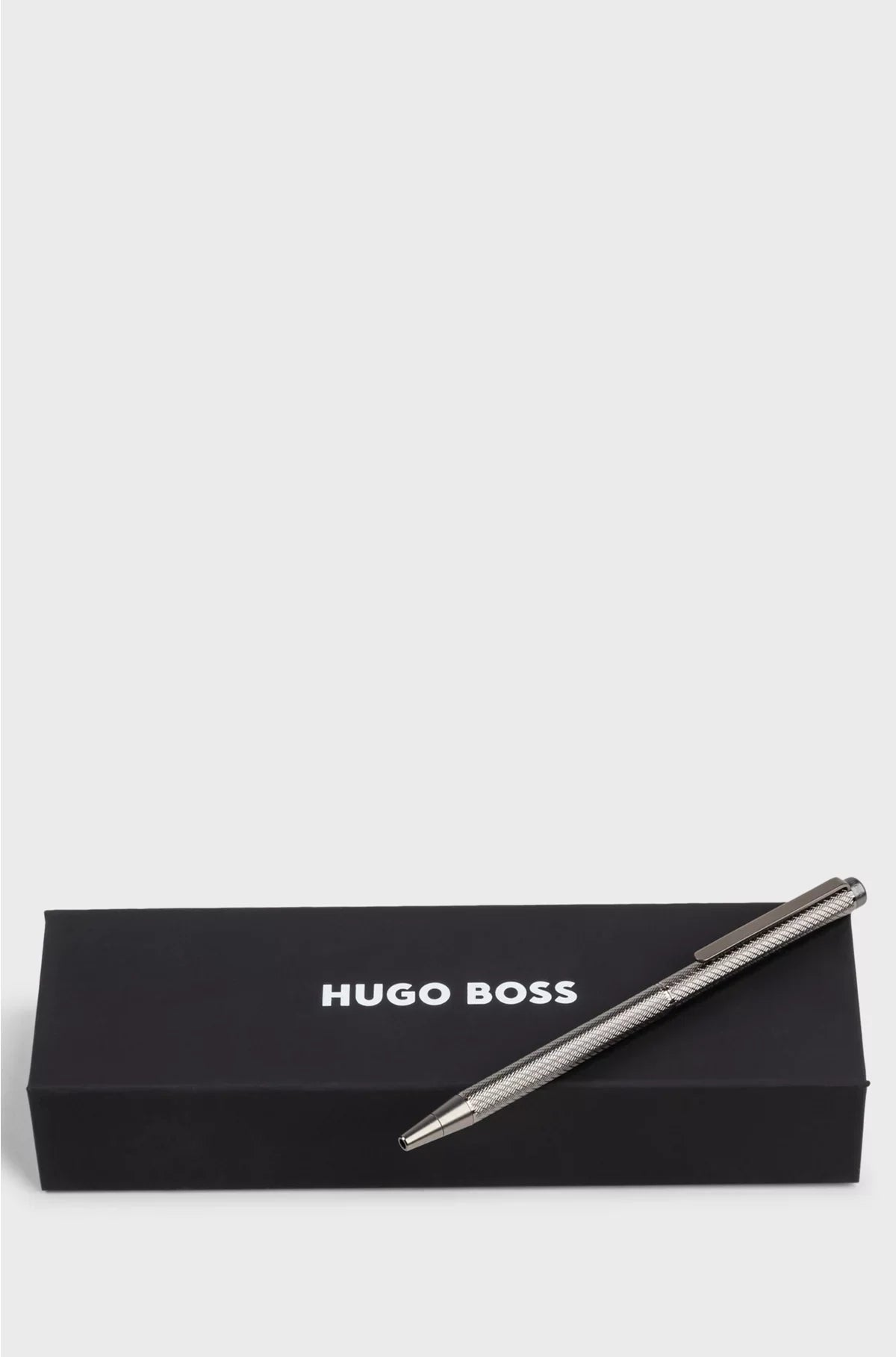GUNMETAL BALLPOINT PEN WITH ENGRAVED PATTERN