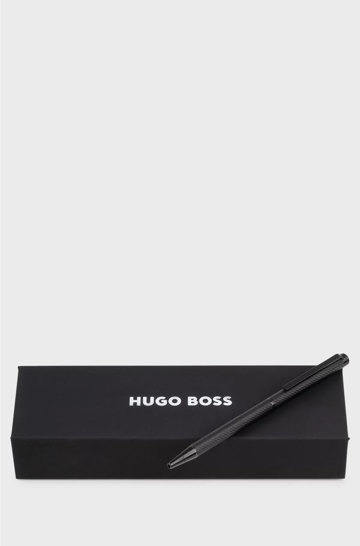 BLACK BALLPOINT PEN WITH ENGRAVED PATTERN