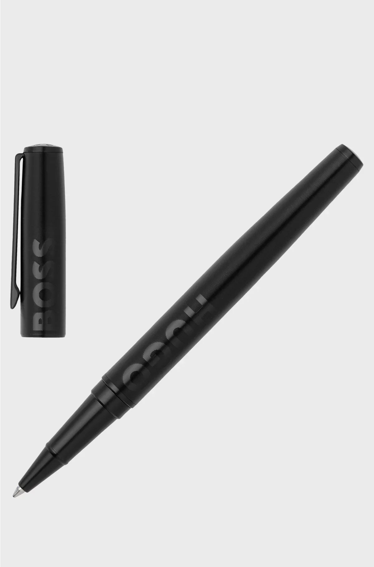 BLACK ROLLERBALL PEN WITH TONAL LOGO