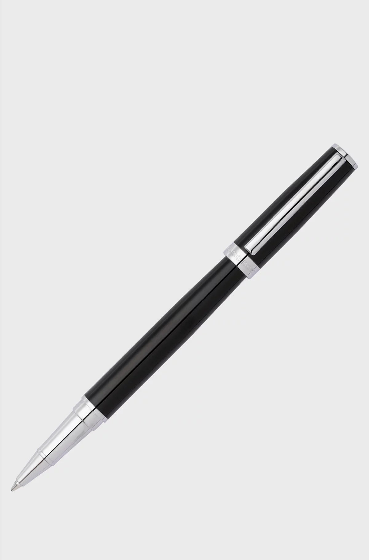 ROLLERBALL IN LACCA NERO LUCIDO CON ANELLO LOGATO