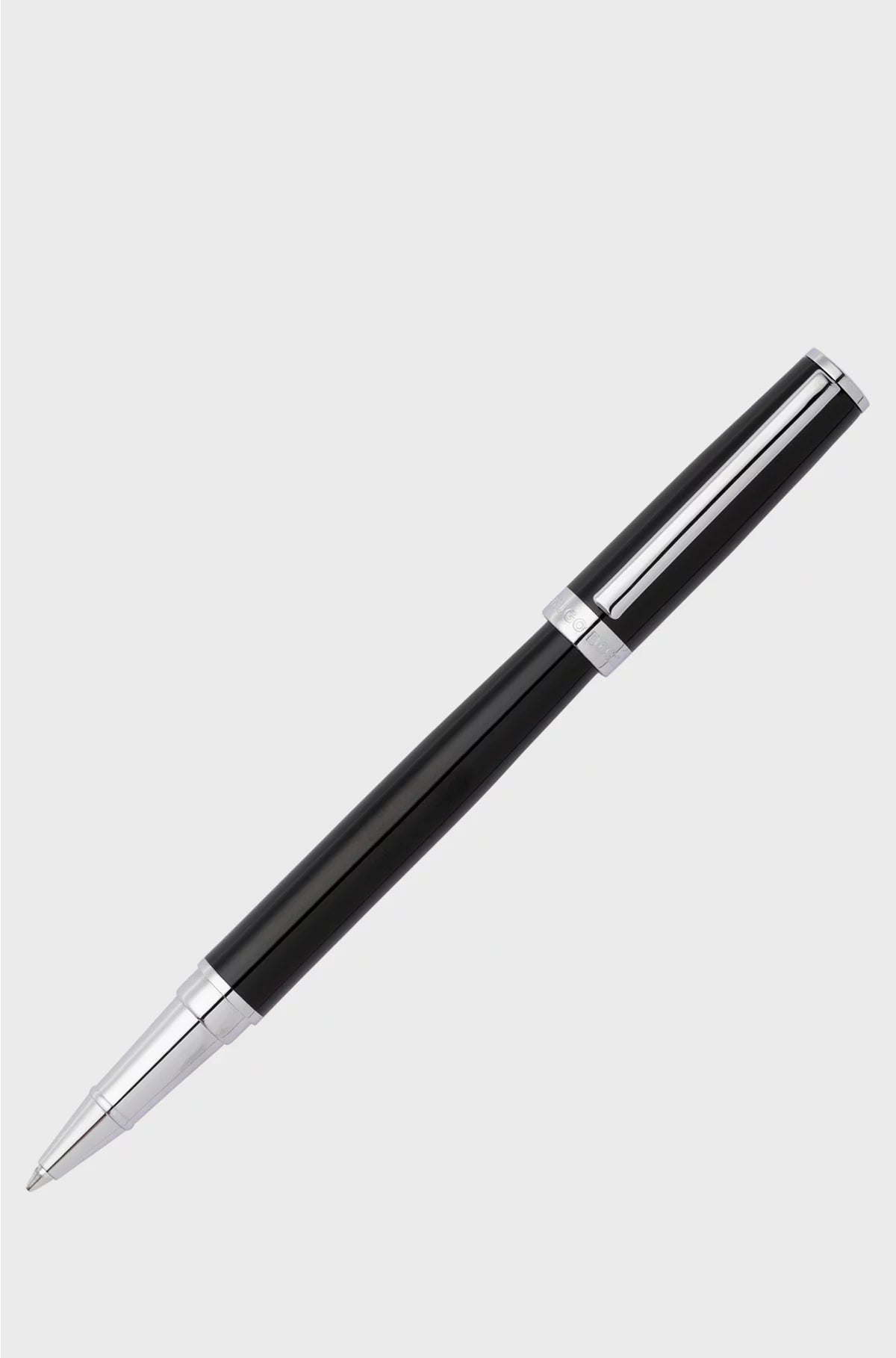 ROLLERBALL IN LACCA NERO LUCIDO CON ANELLO LOGATO