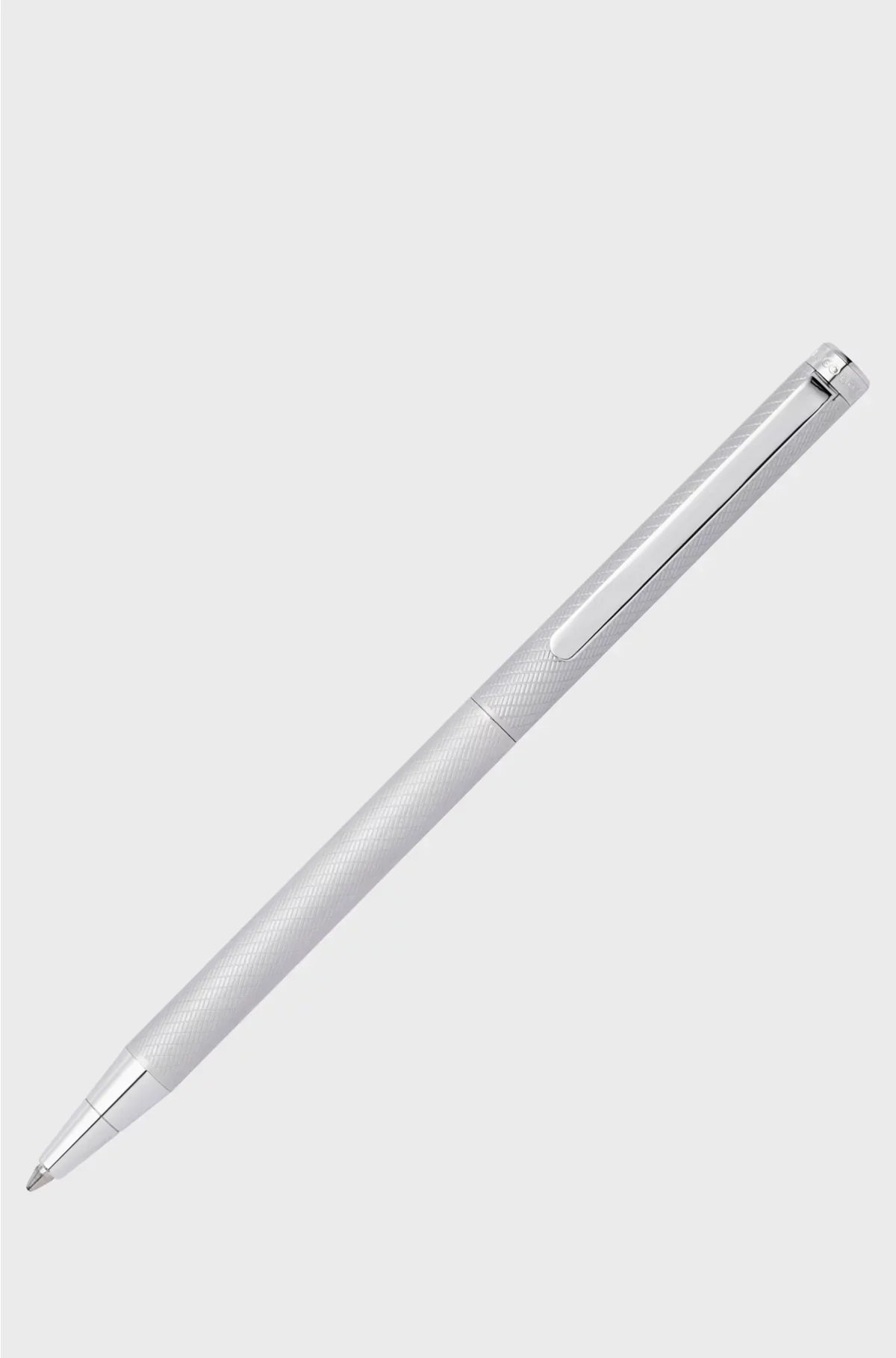 CHROME BALLPOINT PEN WITH ENGRAVED PATTERN