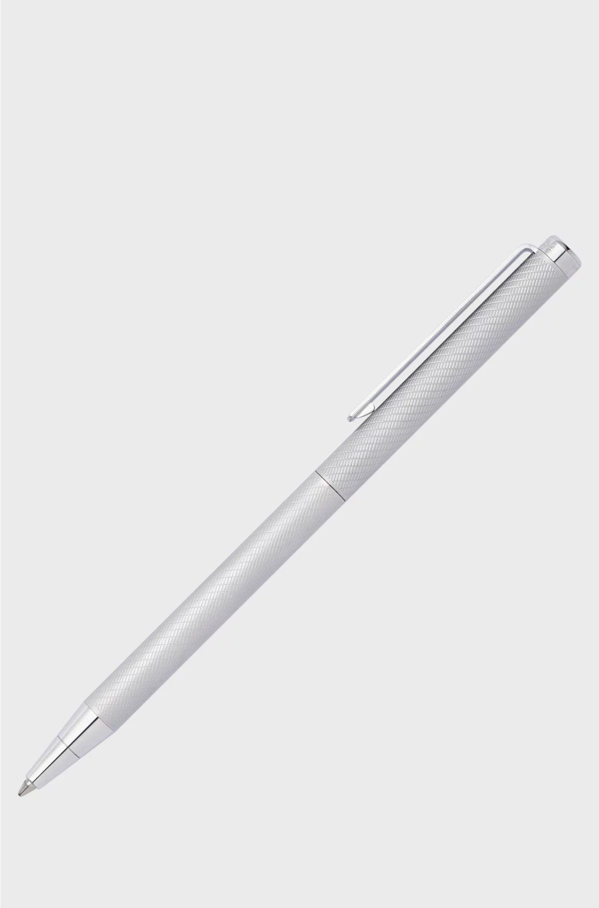 CHROME BALLPOINT PEN WITH ENGRAVED PATTERN