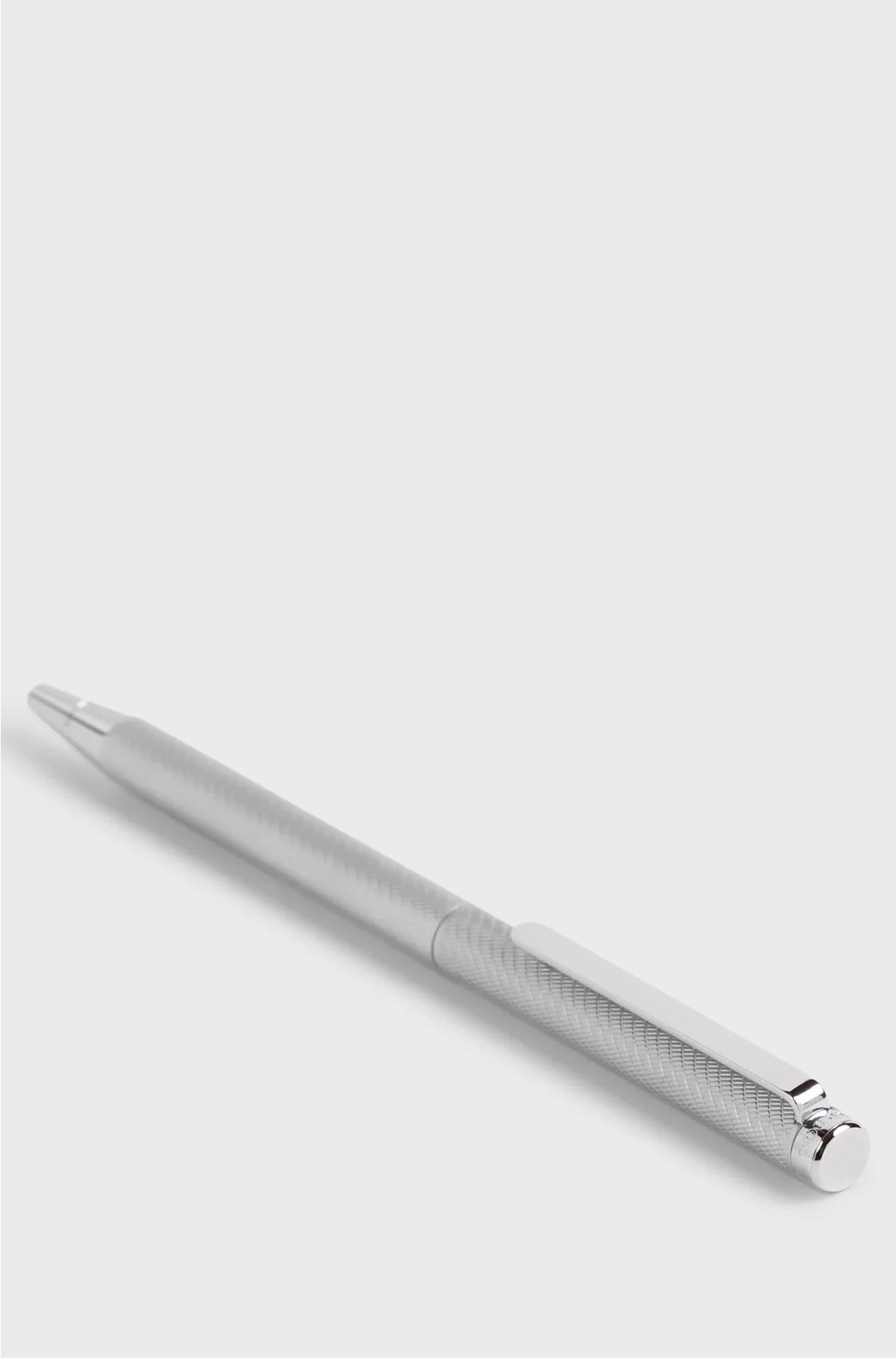 CHROME BALLPOINT PEN WITH ENGRAVED PATTERN