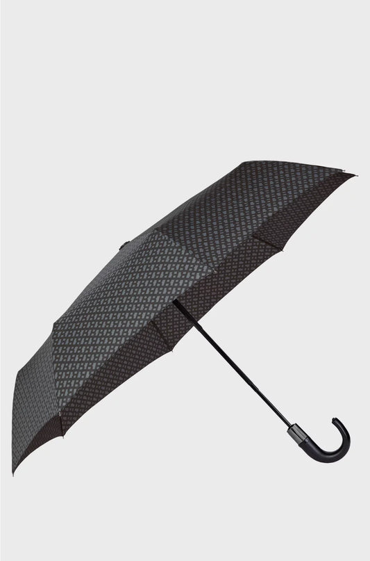 OMBRELLO GRIGIO SCURO CON MONOGRAMMA E CINTURINO LOGATO