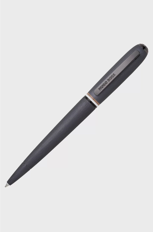 BRUSHED BALLPOINT PEN WITH SIGNATURE-STRIPE RING