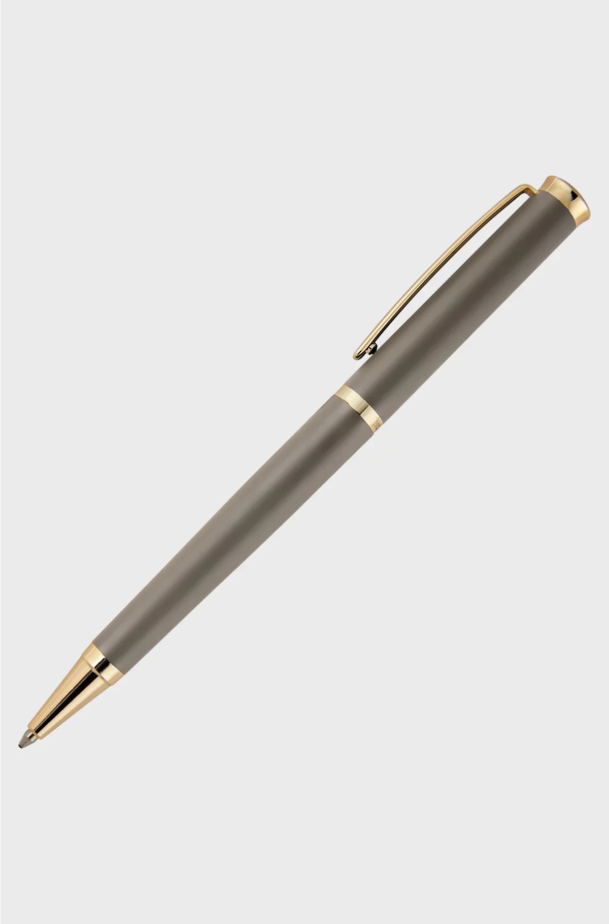 PENNA A SFERA COLOR TORTORA CON DETTAGLI COLOR ORO