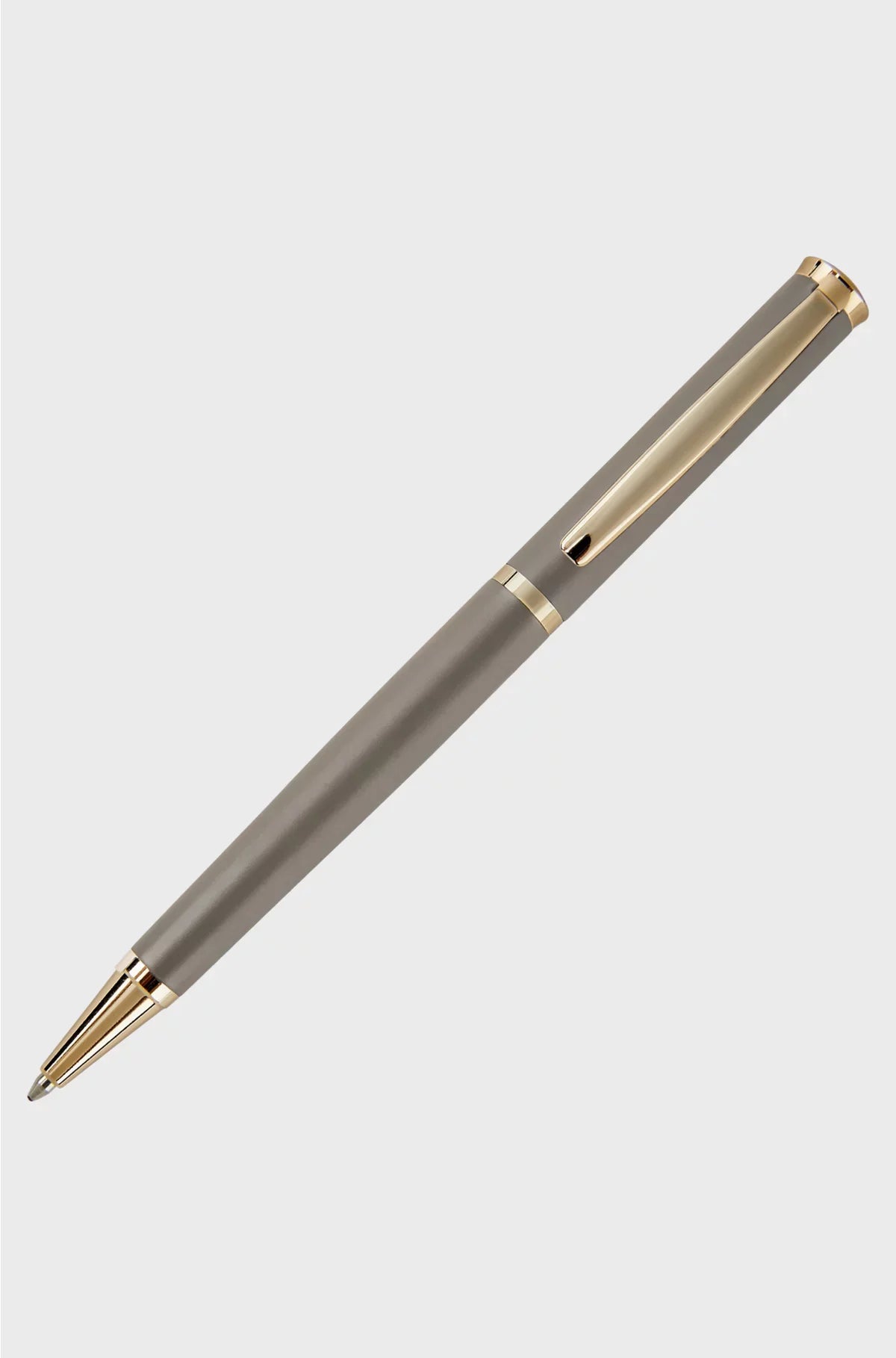 PENNA A SFERA COLOR TORTORA CON DETTAGLI COLOR ORO