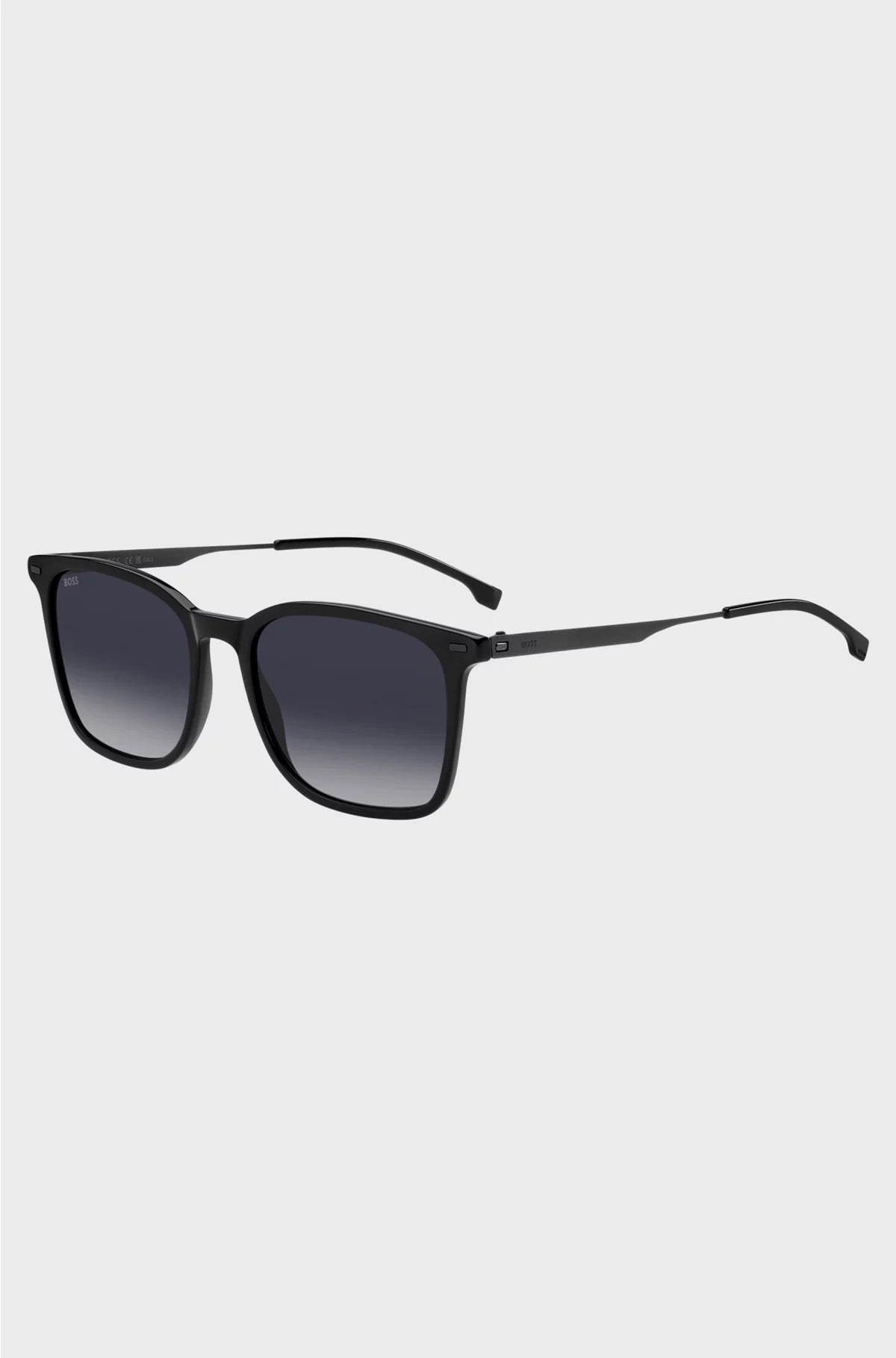 BLACK-ACETATE SUNGLASSES WITH STEEL TEMPLES