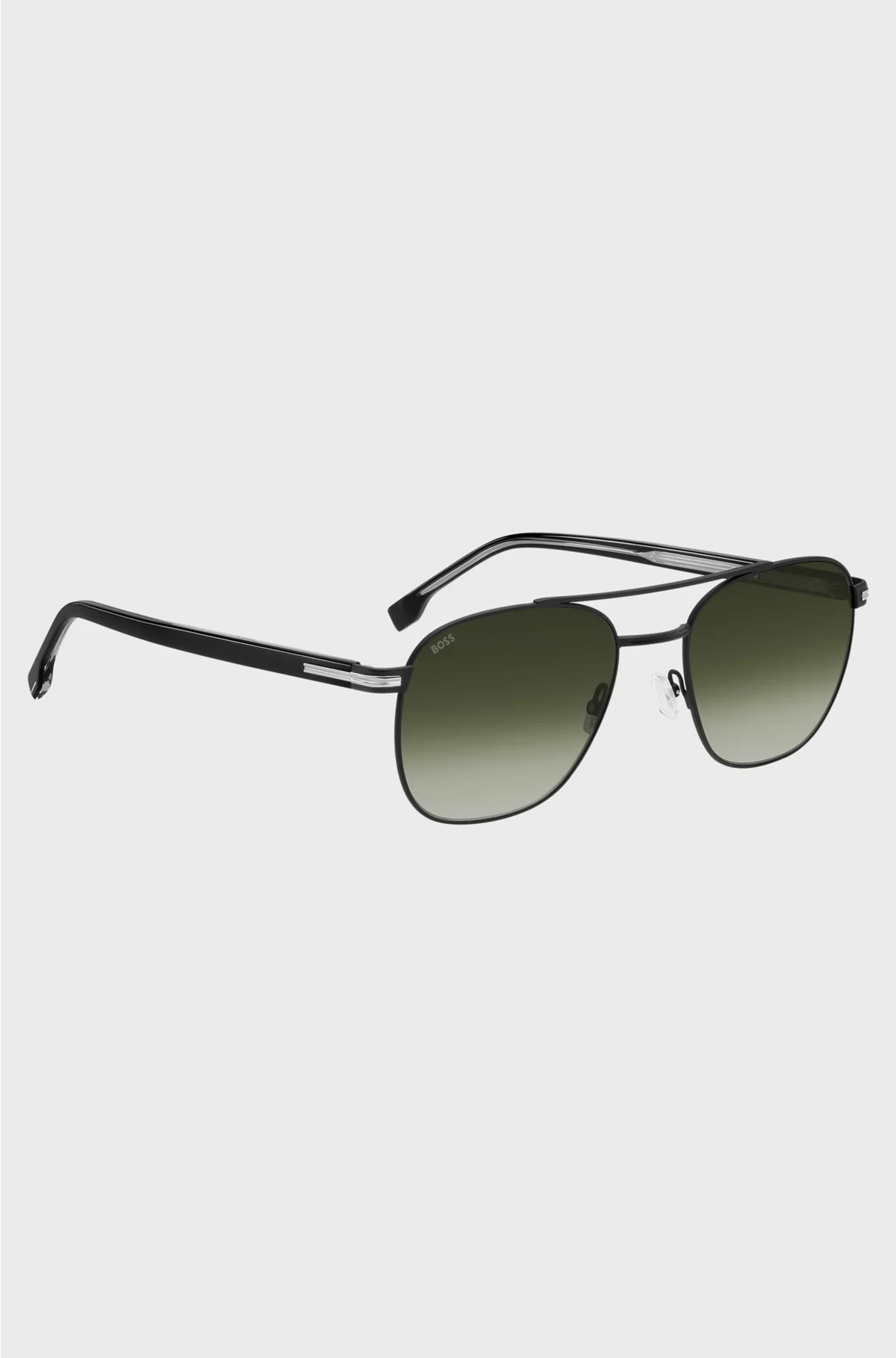 DOUBLE-BRIDGE SUNGLASSES IN BLACK STEEL