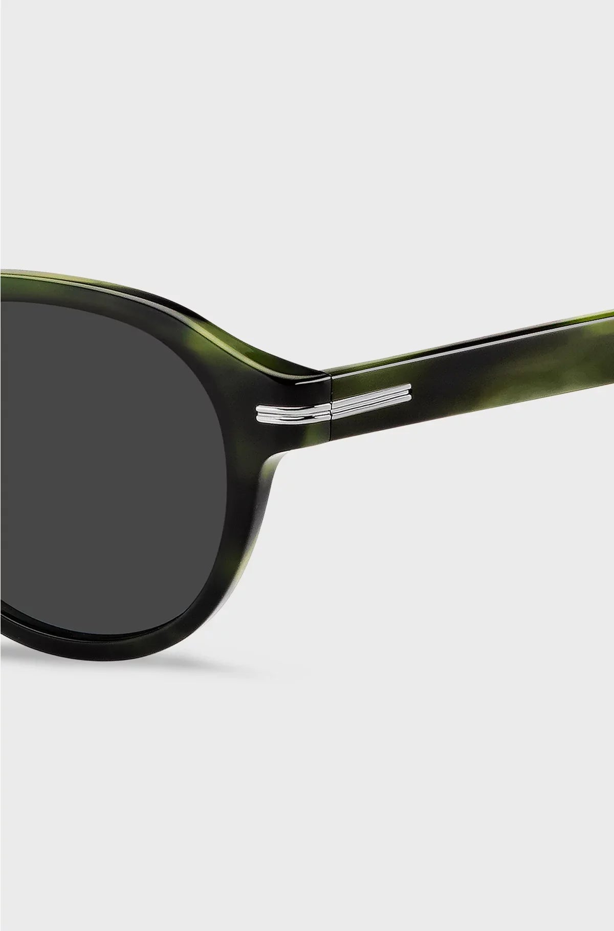 GREEN-HORN SUNGLASSES WITH SILVER-TONE HINGES