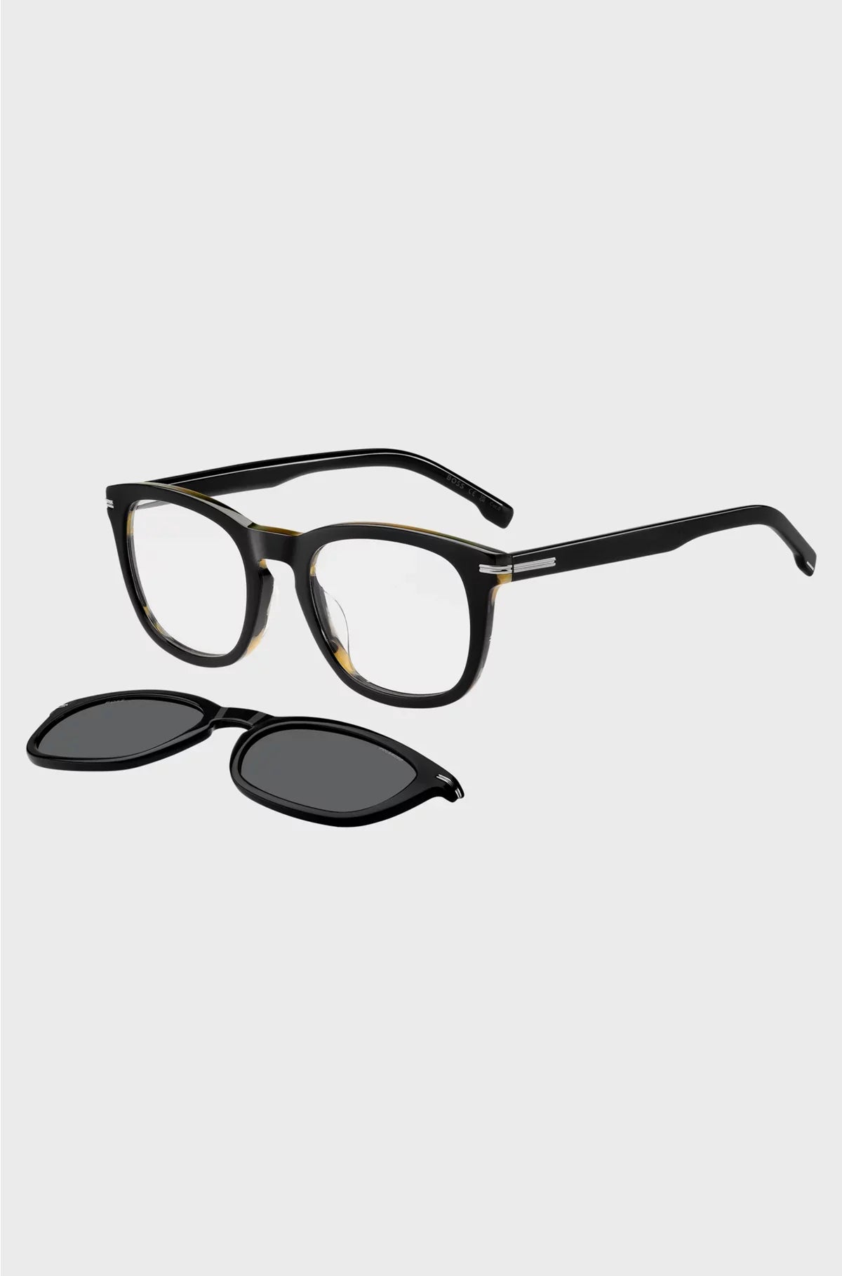 PATTERNED-ACETATE OPTICAL FRAMES WITH CLIP-ON SHADED LENSES