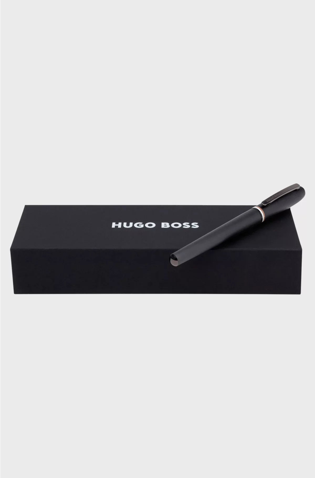 BRUSHED ROLLERBALL PEN WITH SIGNATURE-STRIPE RING
