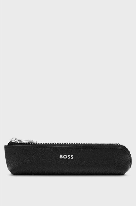 PORTAPENNE IN PELLE BOTTALATA NERA CON LETTERING LOGO