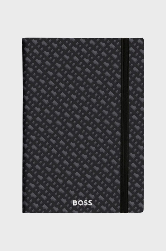 QUADERNO GRIGIO A5 CON MOTIVO A MONOGRAMMA