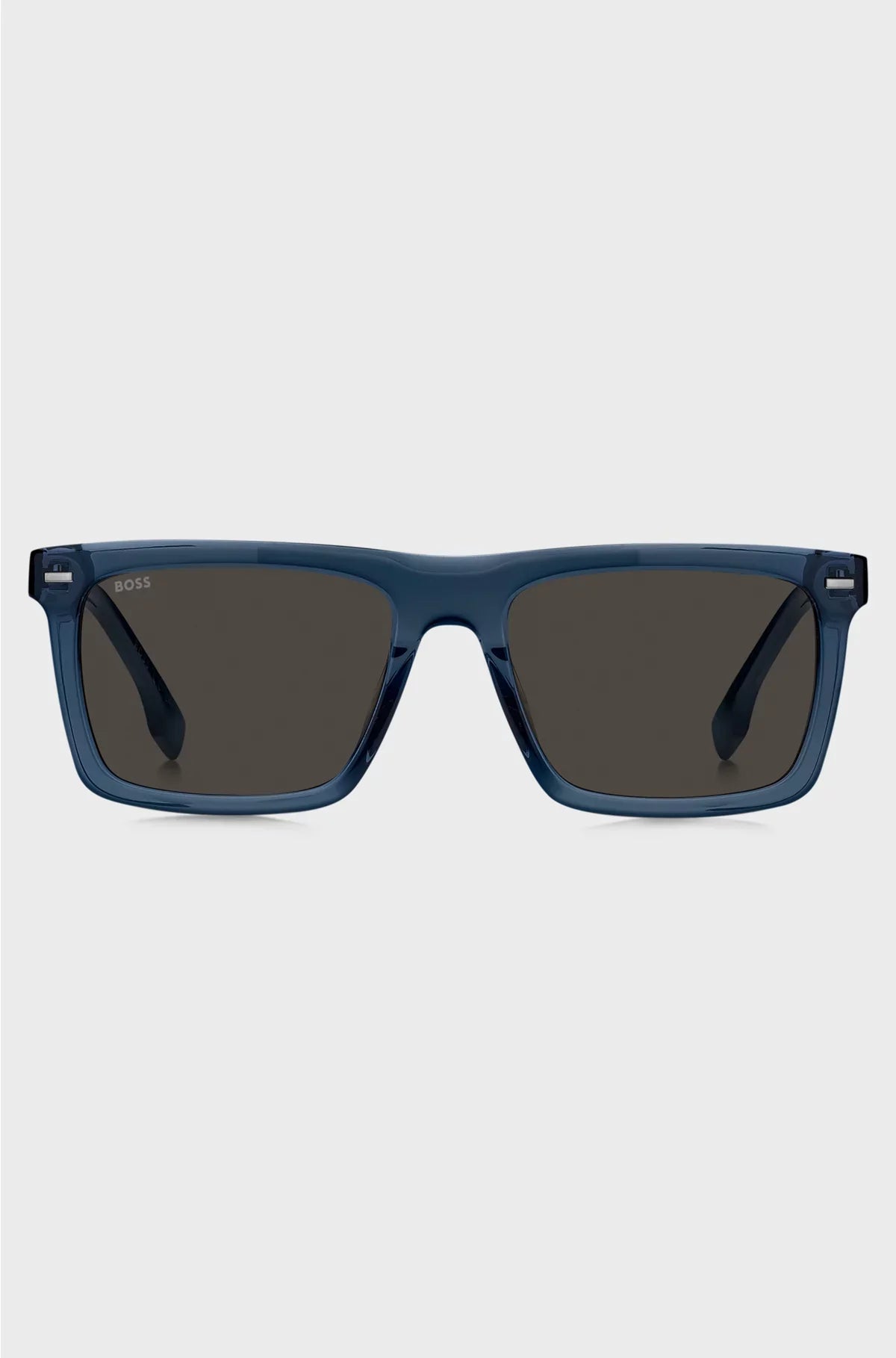 BLUE-ACETATE SUNGLASSES WITH PATTERNED CARBON-FIBRE TEMPLES