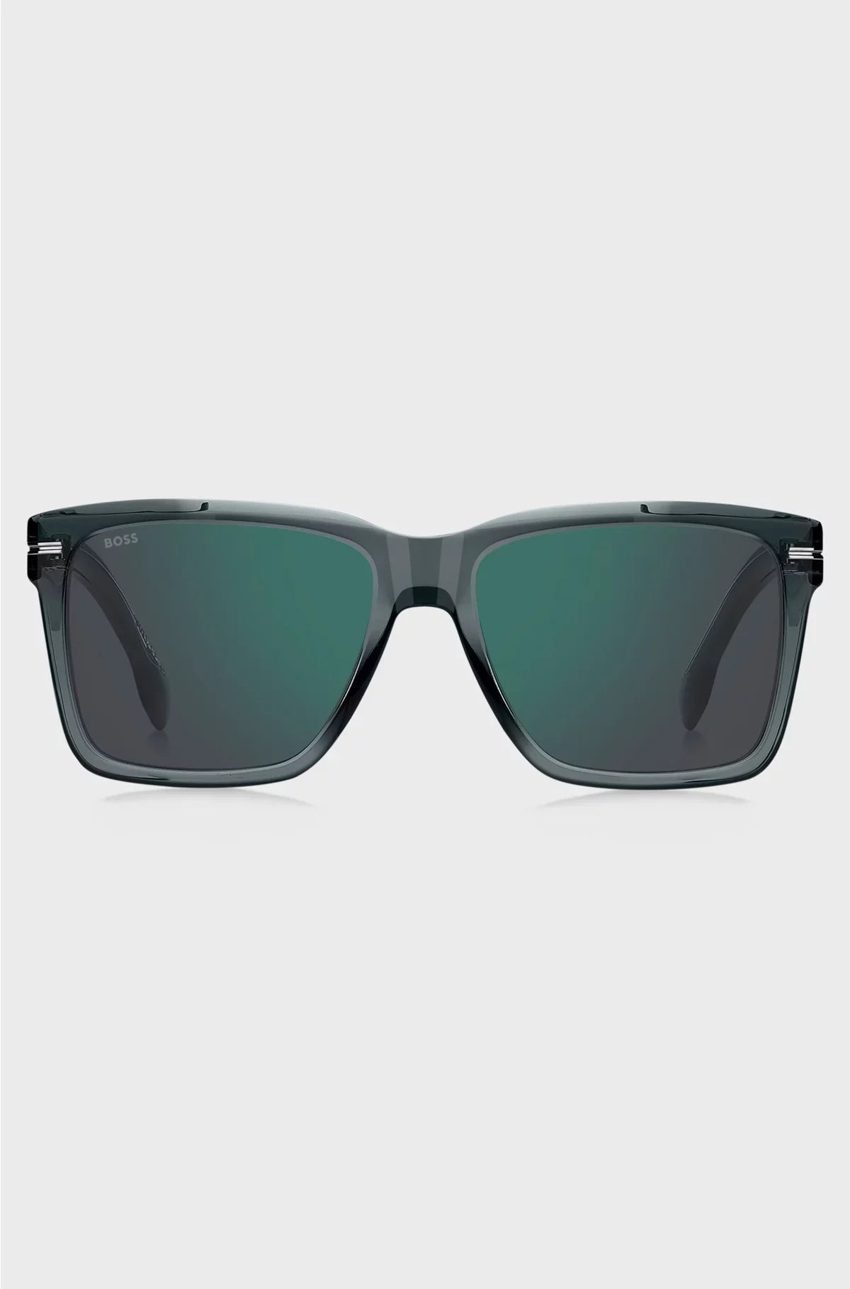 GREY-ACETATE SUNGLASSES WITH SILVER-TONE TRIMS