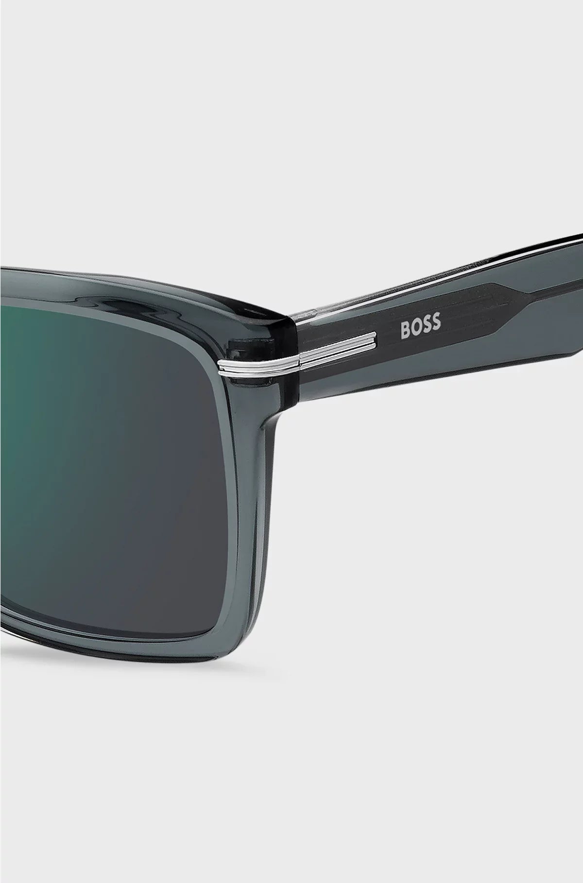 GREY-ACETATE SUNGLASSES WITH SILVER-TONE TRIMS