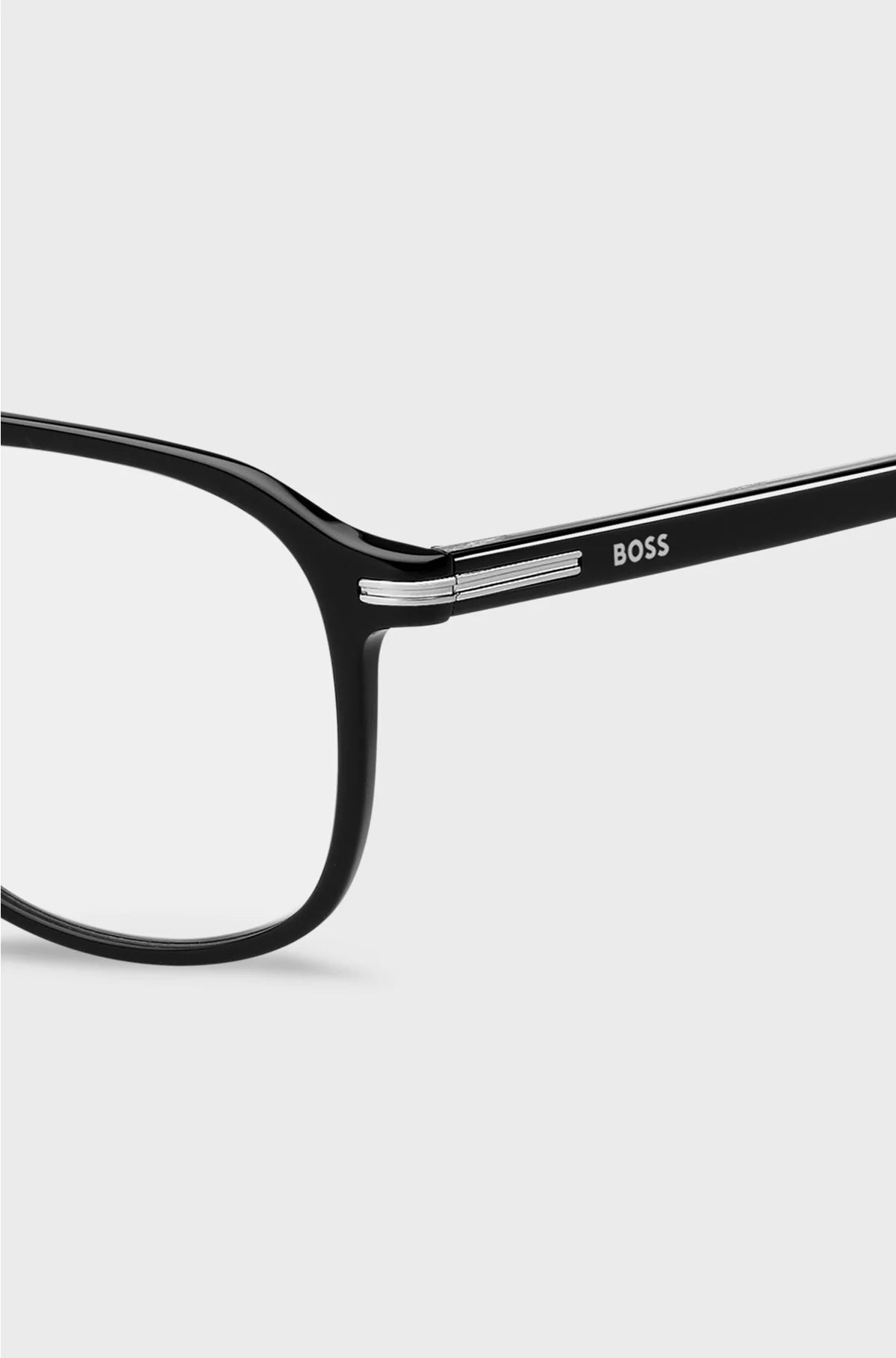 BLACK-ACETATE OPTICAL FRAMES WITH SILVER-TONE TRIMS