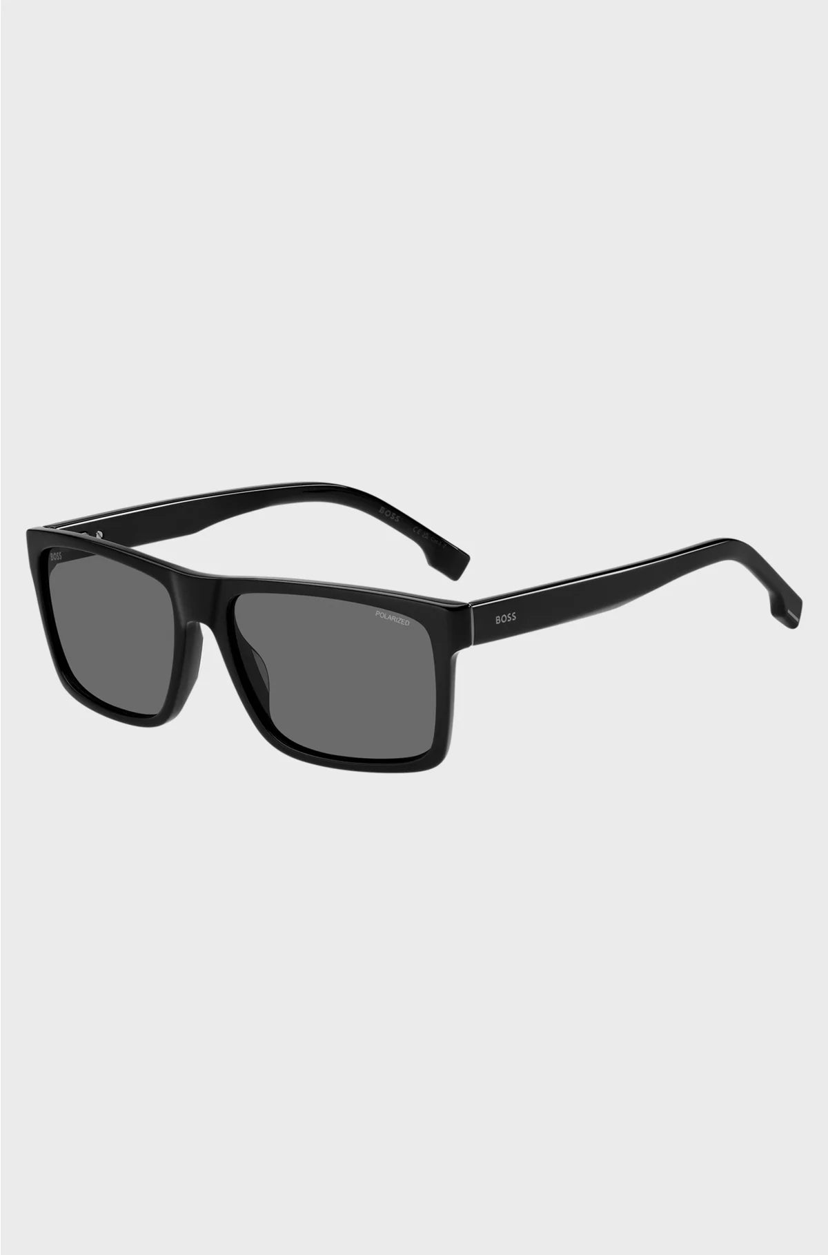 ENGRAVED-LOGO SUNGLASSES IN BLACK ACETATE