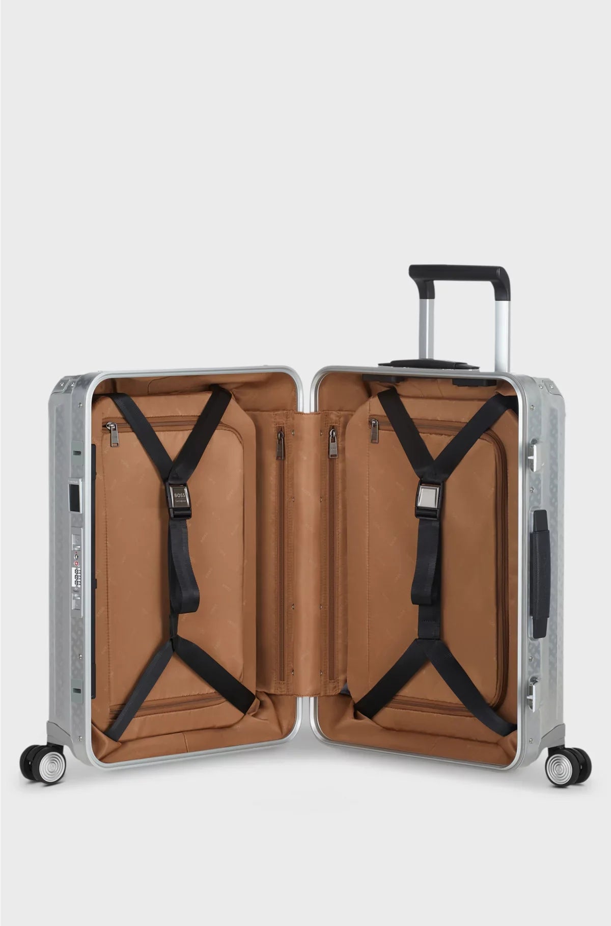 SILVER ALUMINIUM CABIN-SIZE SUITCASE 55CM