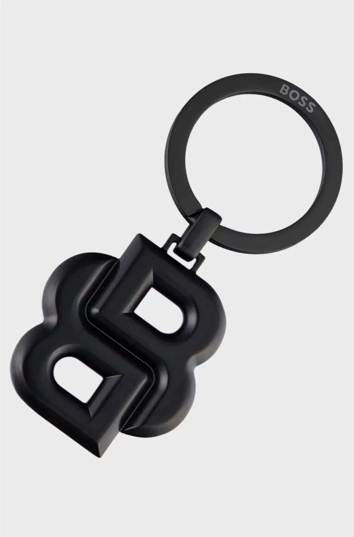 KEY RING WITH MATTE-BLACK DOUBLE B MONOGRAM