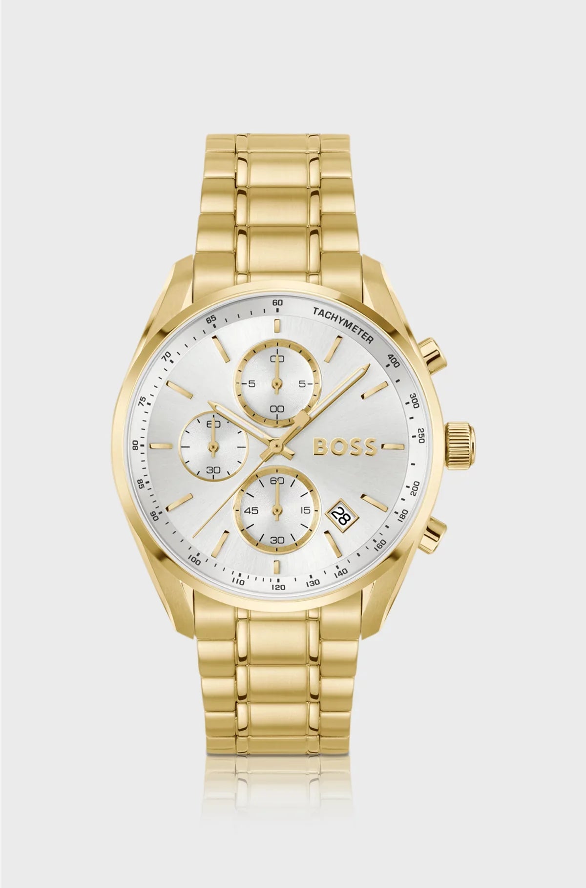 OROLOGIO GRAND PRIX 40 CON QUADRANTE BIANCO-ARGENTO E FINITURE COLOR ORO
