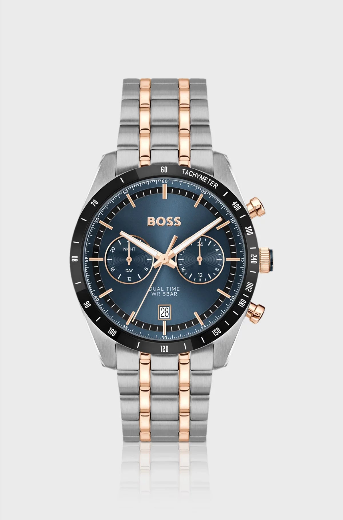 OROLOGIO TOURMASTER CON QUADRANTE BLU E BRACCIALE BICOLORE
