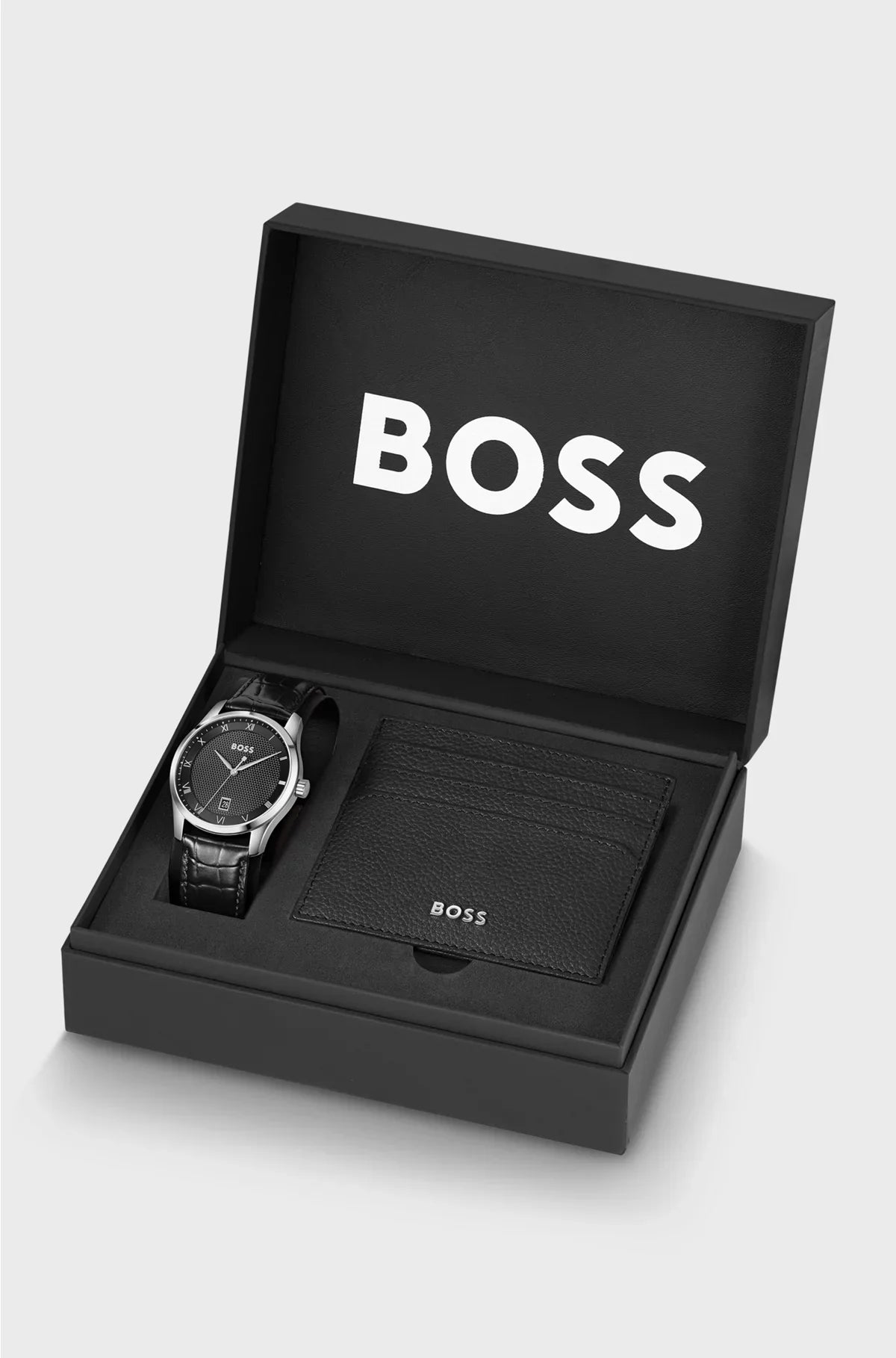 COFANETTO REGALO OROLOGIO CON QUADRANTE TESTURIZZATO E PORTACARTE