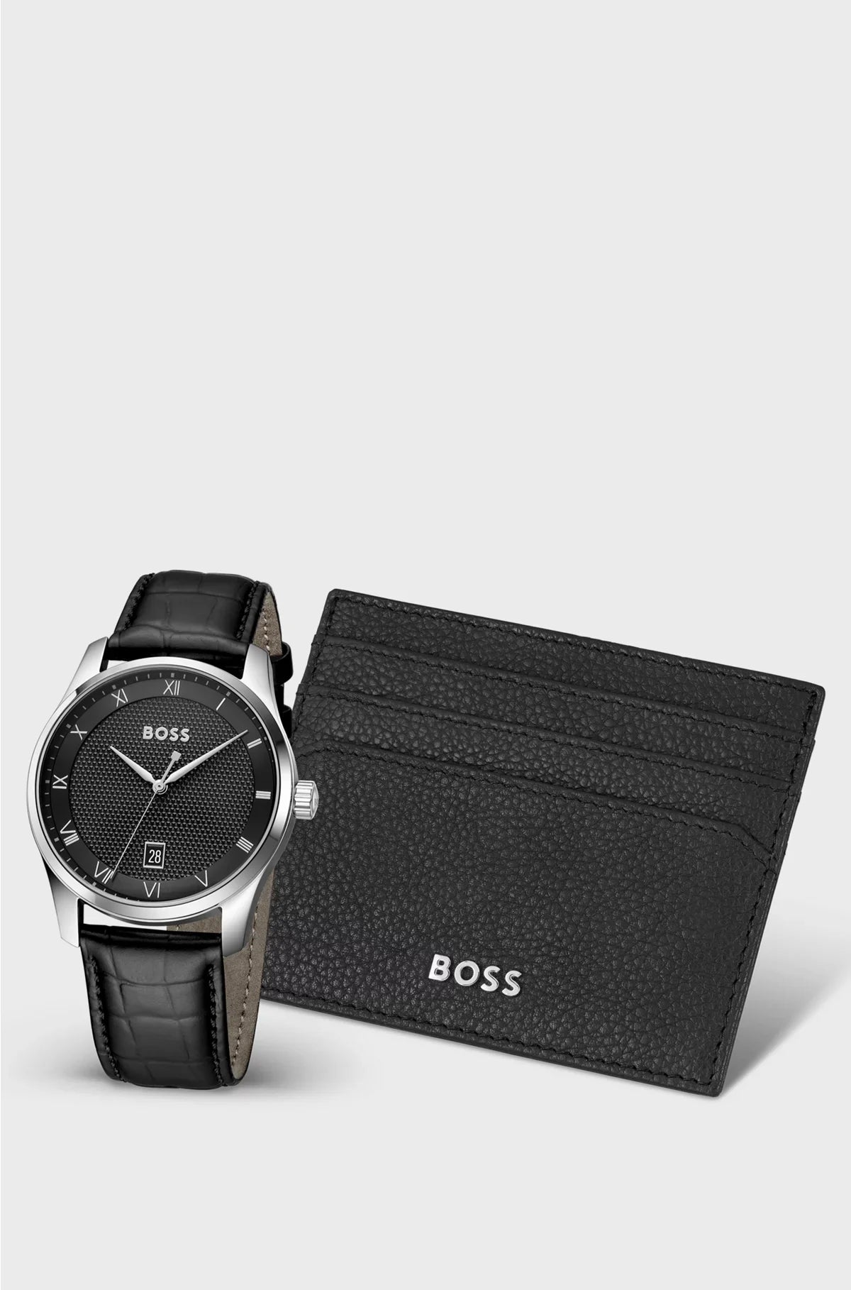 COFANETTO REGALO OROLOGIO CON QUADRANTE TESTURIZZATO E PORTACARTE