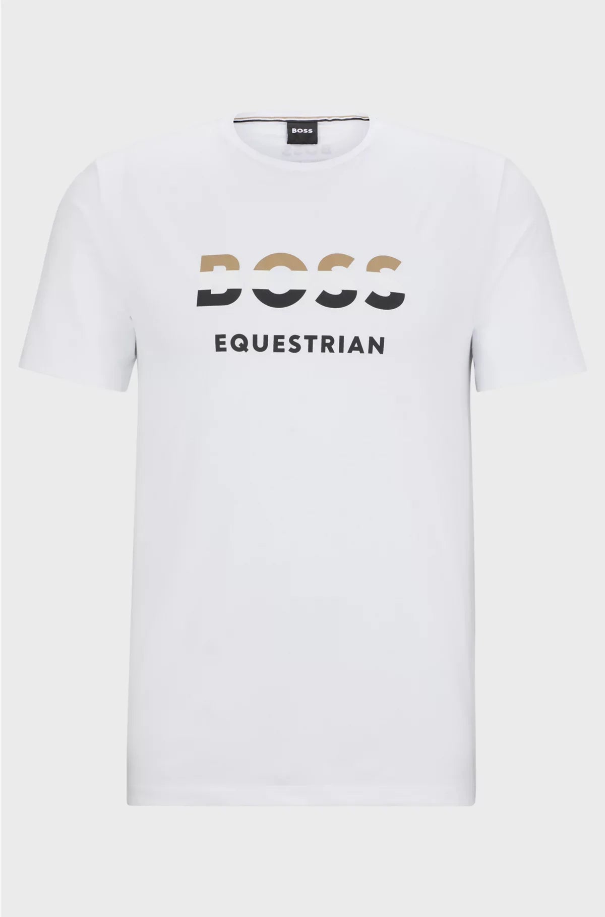 T-SHIRT DA EQUITAZIONE A MANICHE CORTE IN COTONE ELASTICIZZATO CON LOGO