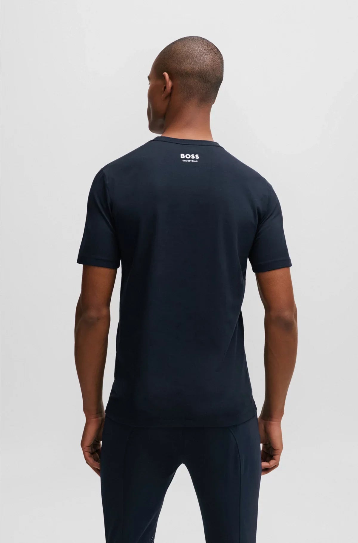 T-SHIRT DA EQUITAZIONE A MANICHE CORTE IN COTONE ELASTICIZZATO CON LOGO
