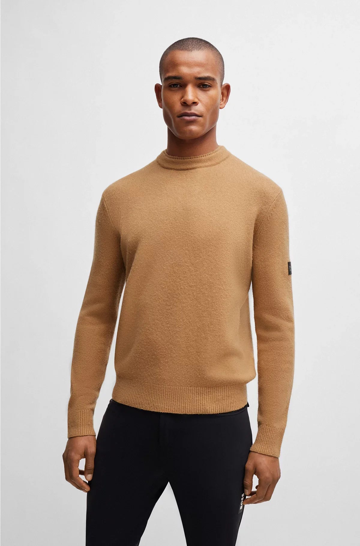 EQUESTRIAN COTTON-CASHMERE SWEATER WITH LOGO PATCH