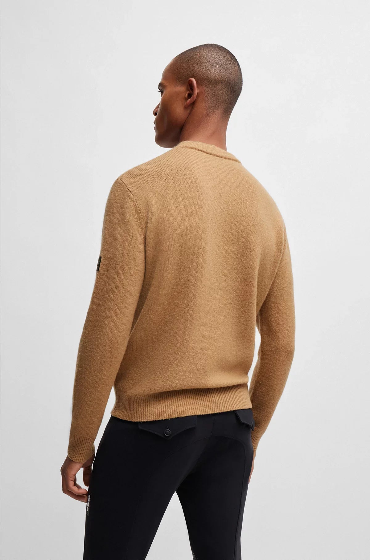 EQUESTRIAN COTTON-CASHMERE SWEATER WITH LOGO PATCH